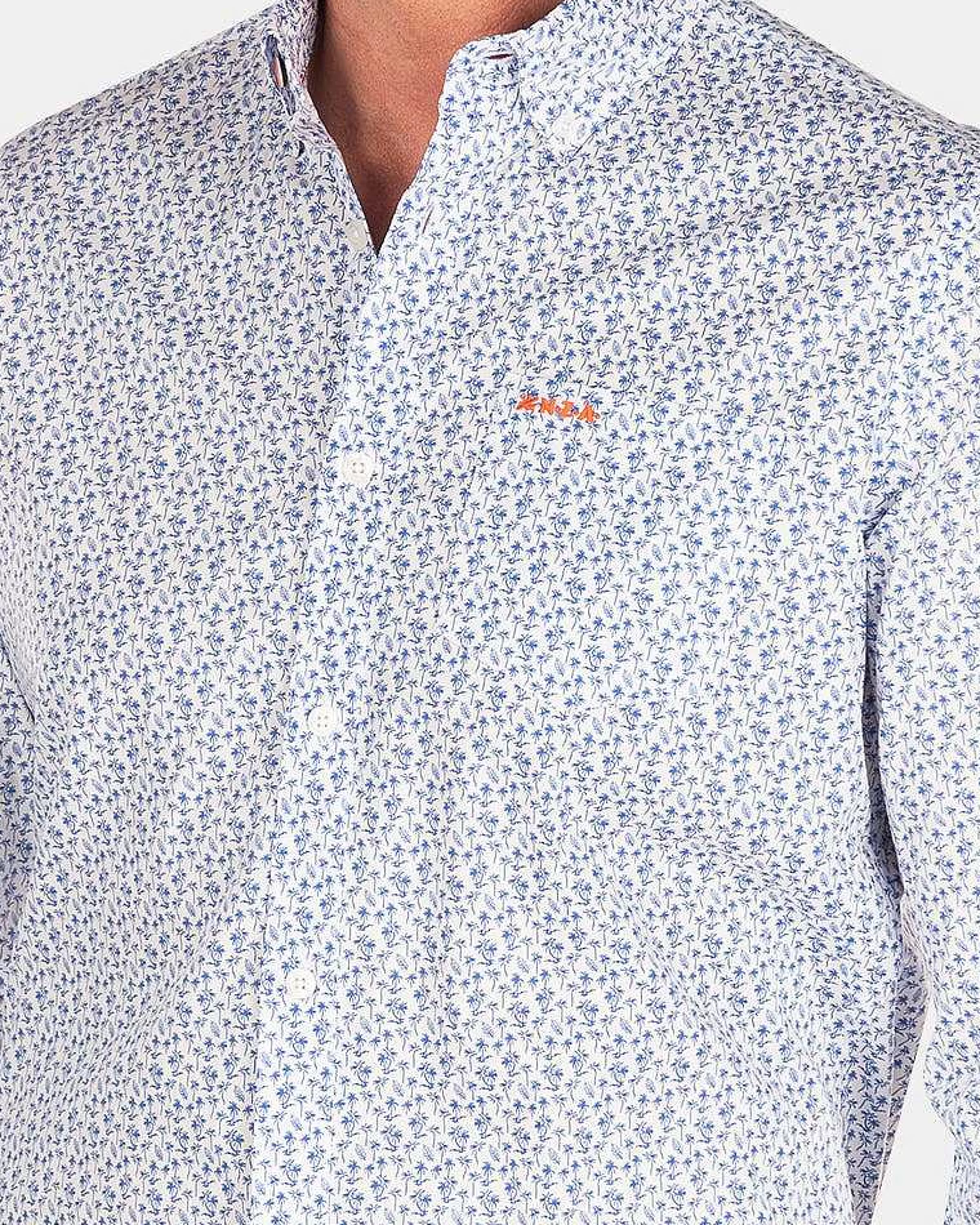 blauw_geprint_katoenen_overhemdrhythm_blue_3-2.webp NZA New Zealand Auckland Overhemden | Blauw Geprint Katoenen Overhemd-Rhythm Blue