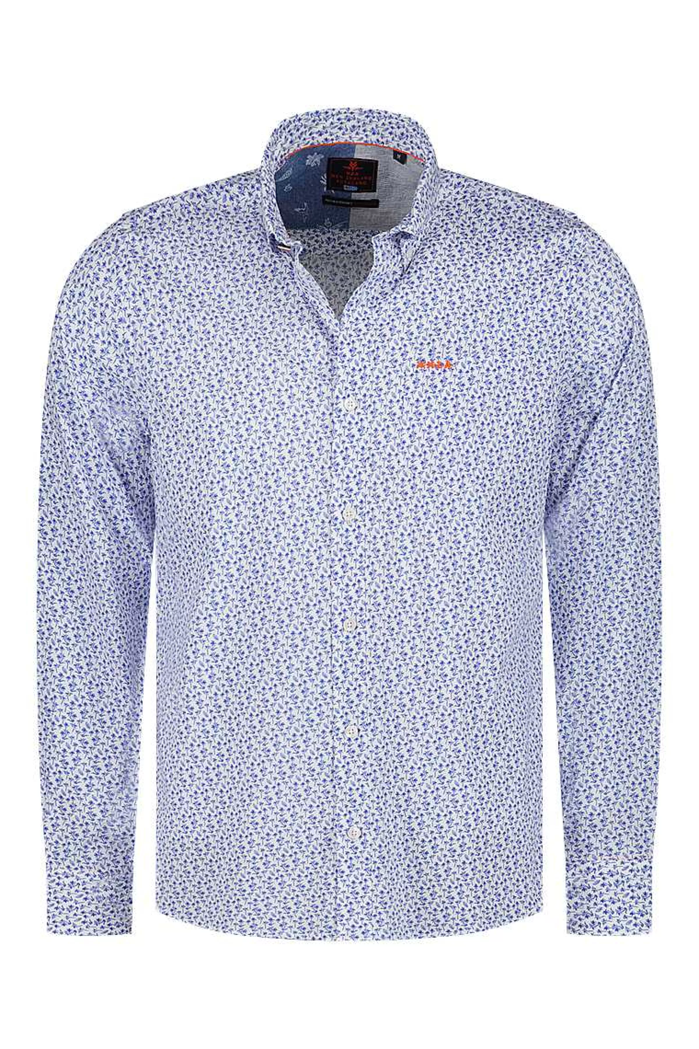 blauw_geprint_katoenen_overhemdrhythm_blue_5-2.webp NZA New Zealand Auckland Overhemden | Blauw Geprint Katoenen Overhemd-Rhythm Blue