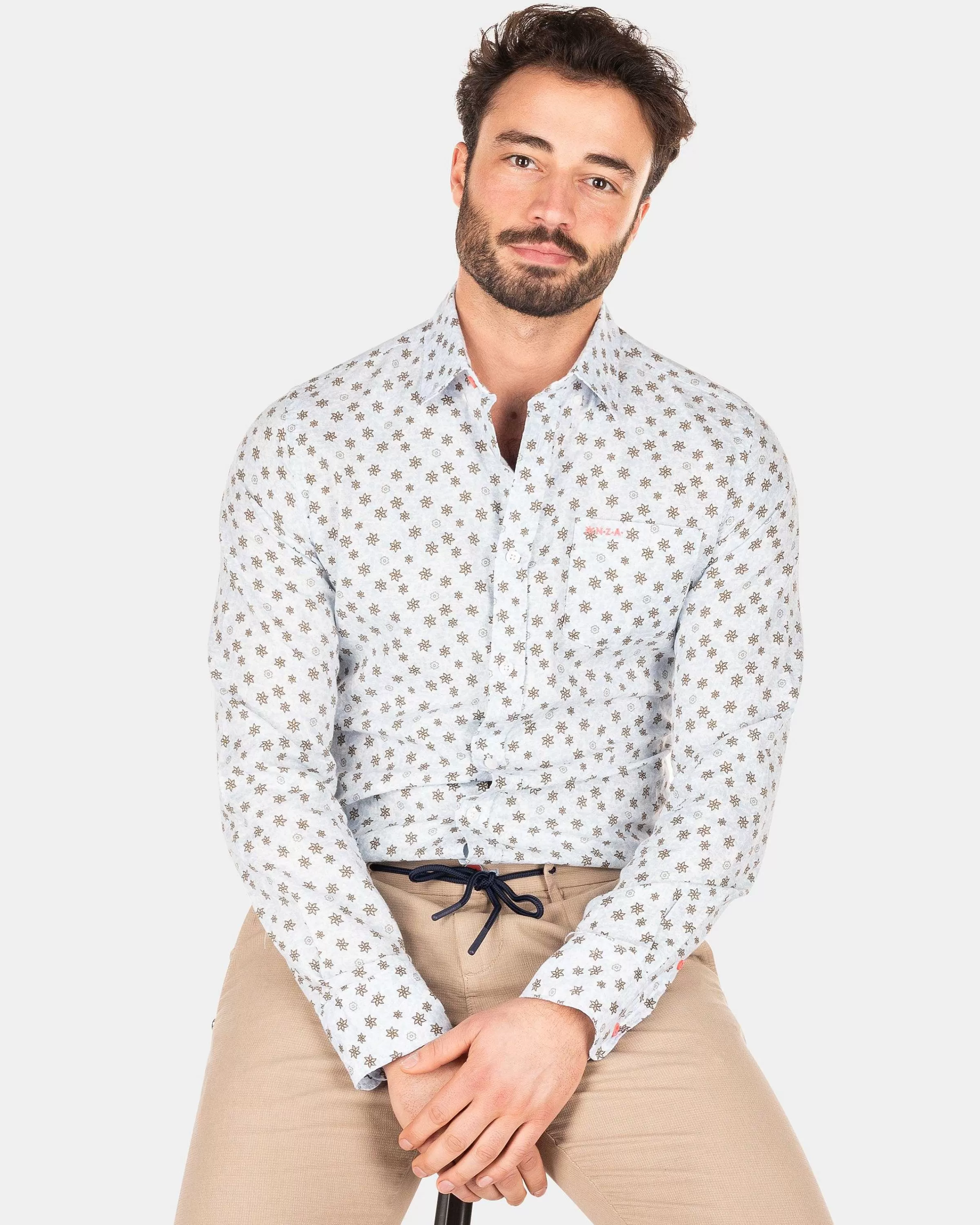 blauw_overhemd_met_bloemenprintuniversal_blue_7-2.webp NZA New Zealand Auckland Overhemden | Blauw Overhemd Met Bloemenprint-Universal Blue