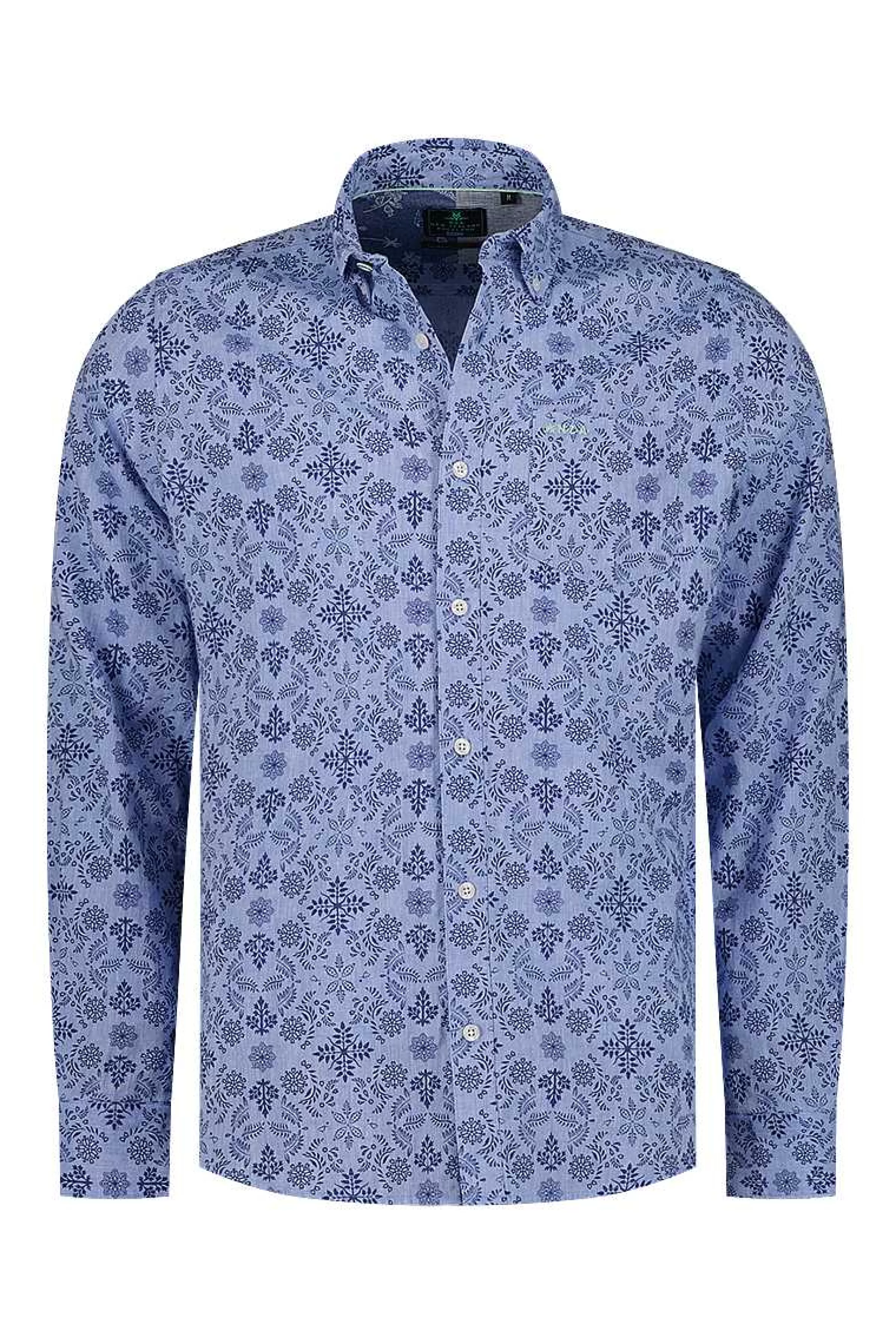 donkerblauw_overhemd_met_printdusk_navy_5-2.webp NZA New Zealand Auckland Overhemden | Donkerblauw Overhemd Met Print-Dusk Navy