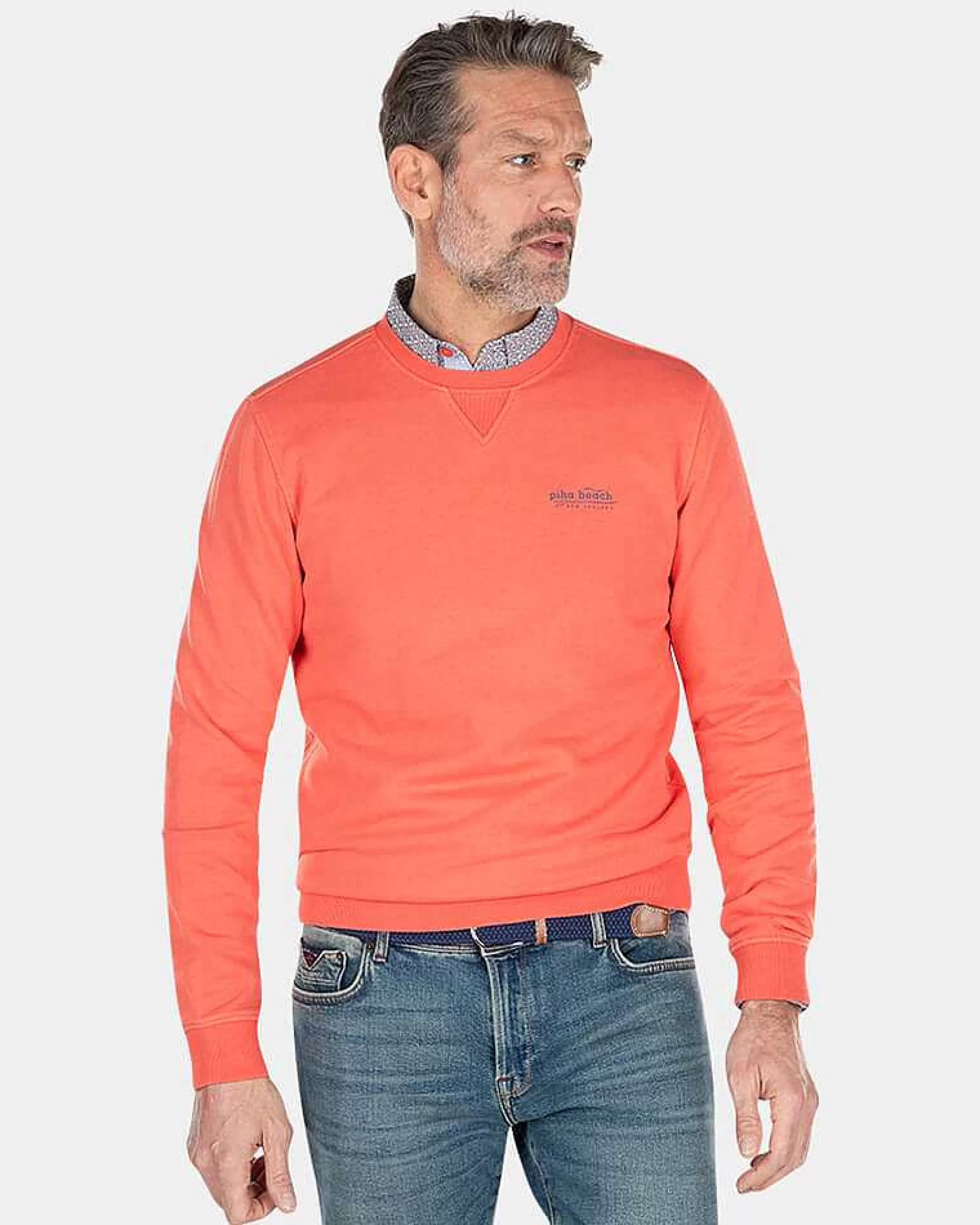 NZA New Zealand Auckland Sweats | Effen Sweater Met Ronde Hals-Red Cider