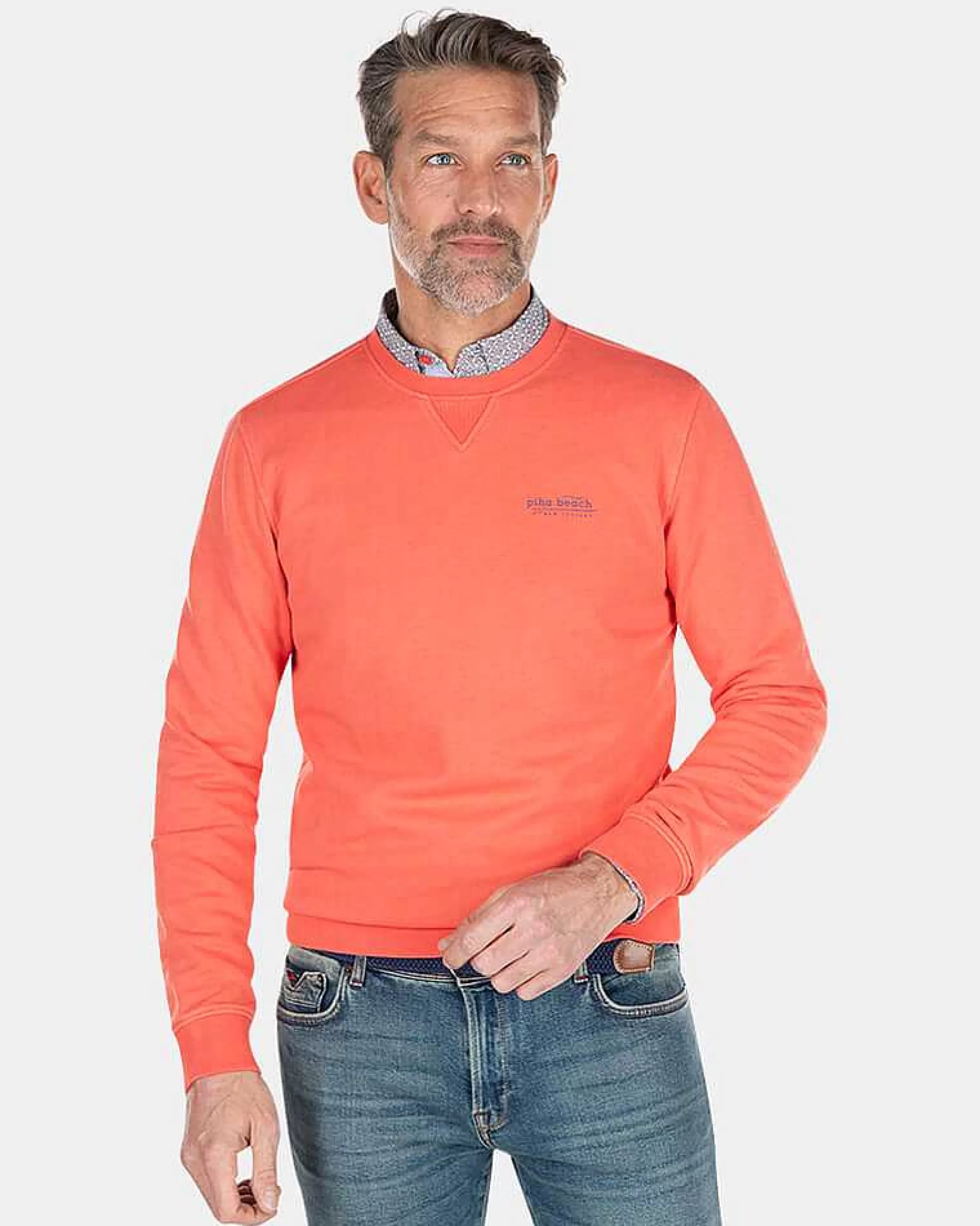 NZA New Zealand Auckland Sweats | Effen Sweater Met Ronde Hals-Red Cider