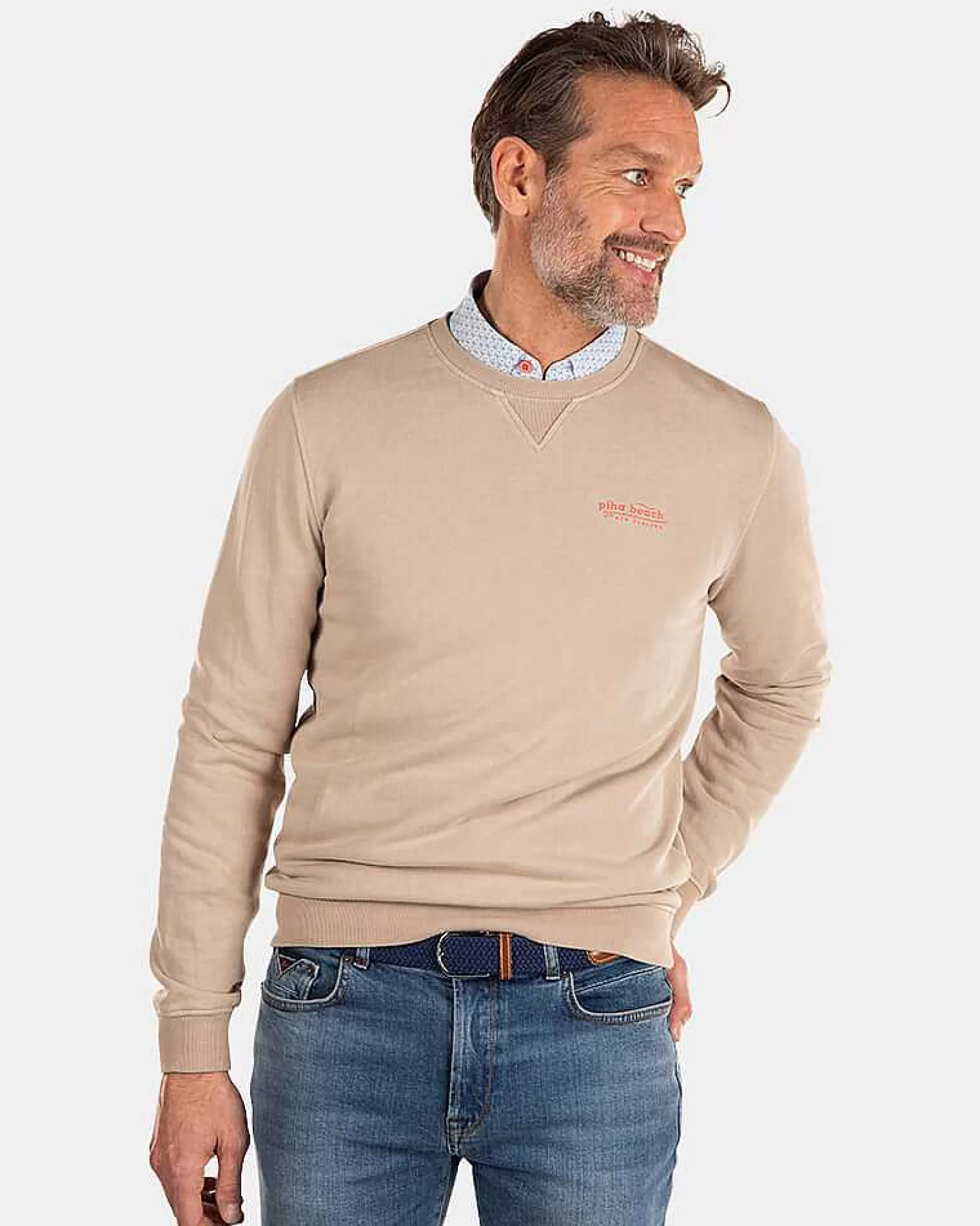 NZA New Zealand Auckland Sweats | Effen Sweater Met Ronde Hals-Shimmering Sand