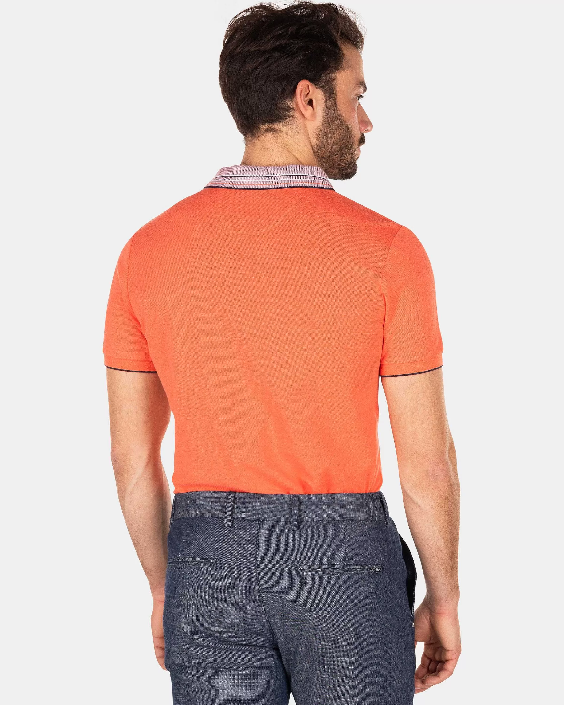 NZA New Zealand Auckland Polo-Shirts | Effenkleurige Polo Met Korte Mouw-Golden Orange