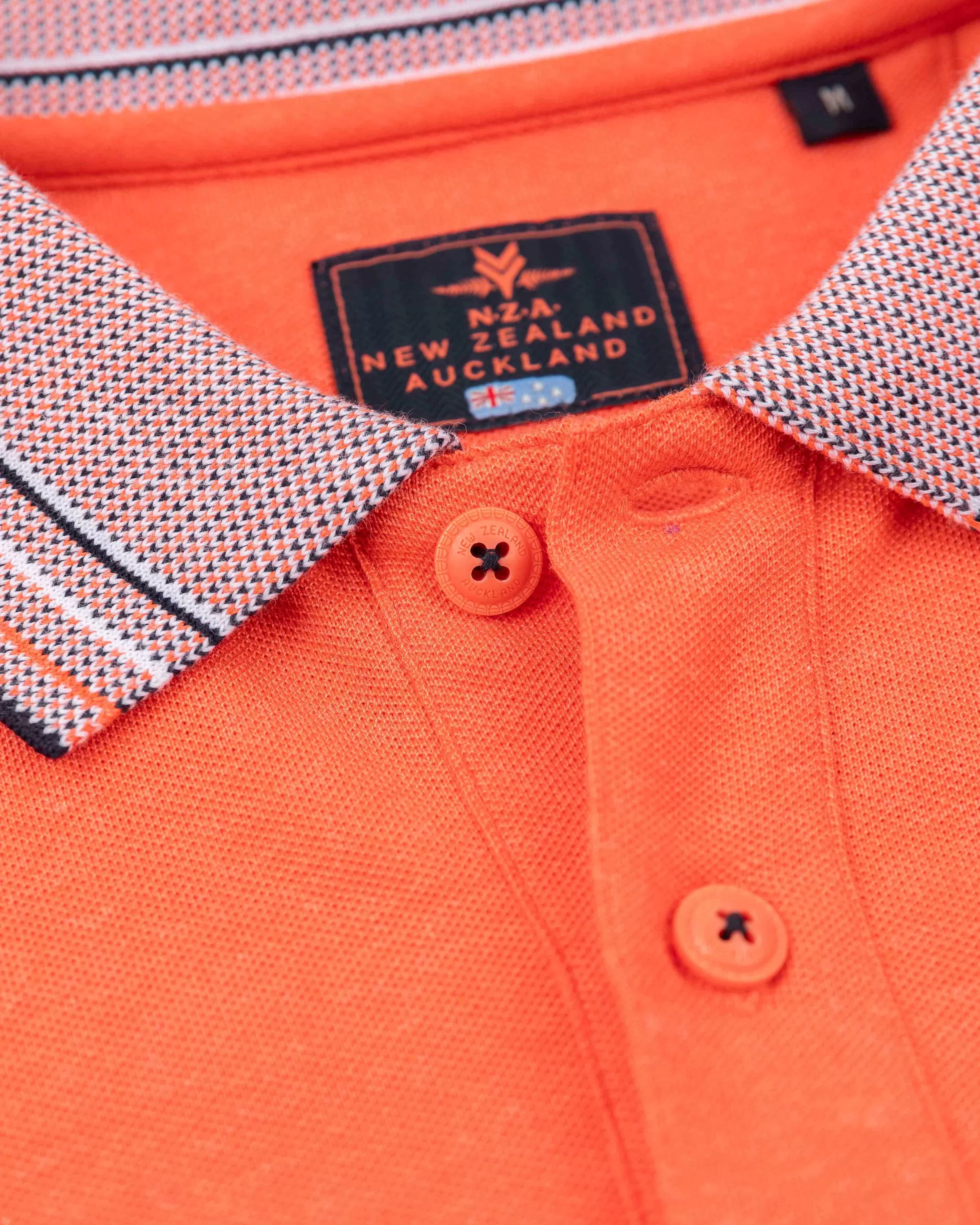 NZA New Zealand Auckland Polo-Shirts | Effenkleurige Polo Met Korte Mouw-Golden Orange