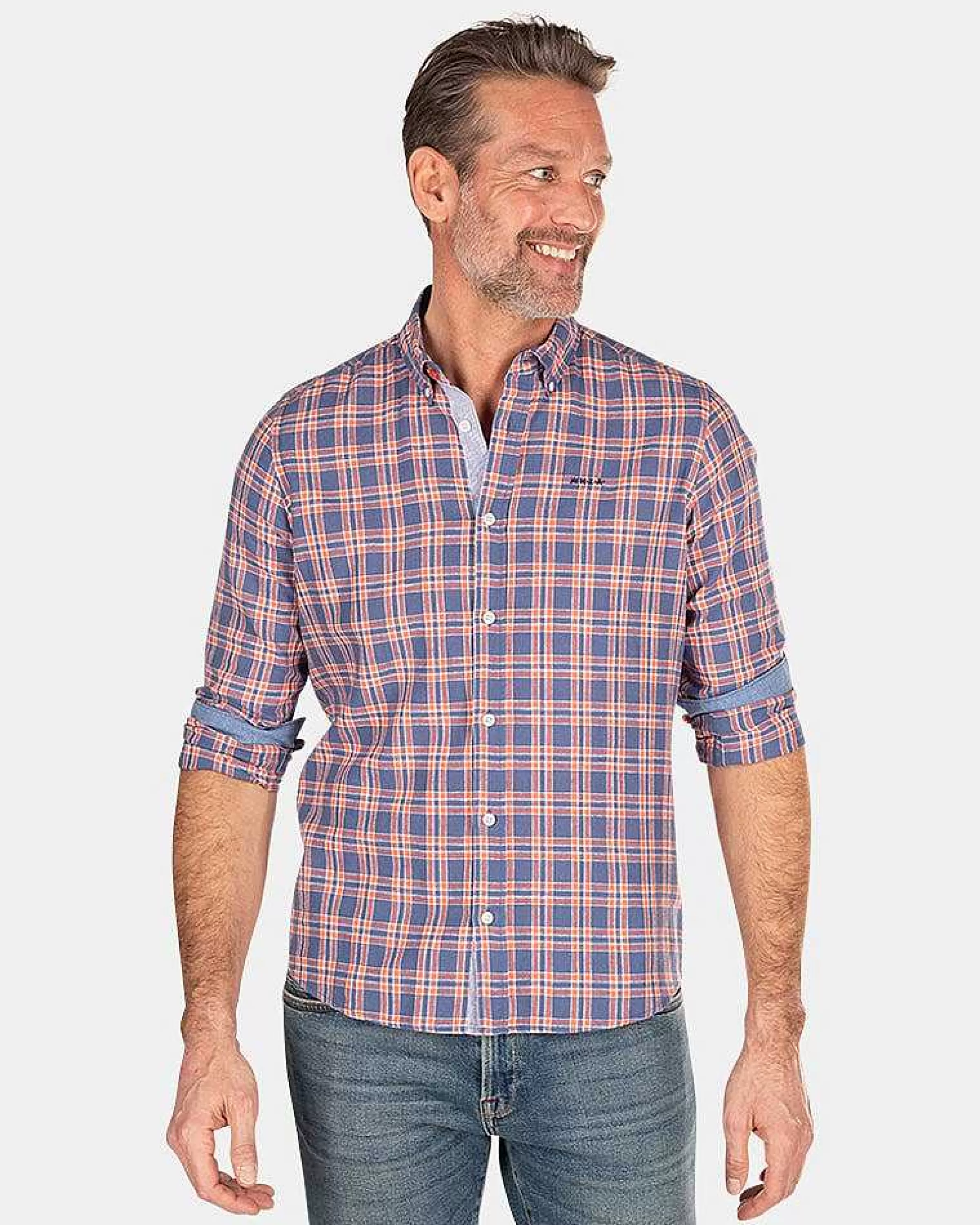 geruit_blauw_en_roze_overhemddusk_navy_4-2.webp NZA New Zealand Auckland Overhemden | Geruit Blauw En Roze Overhemd-Dusk Navy