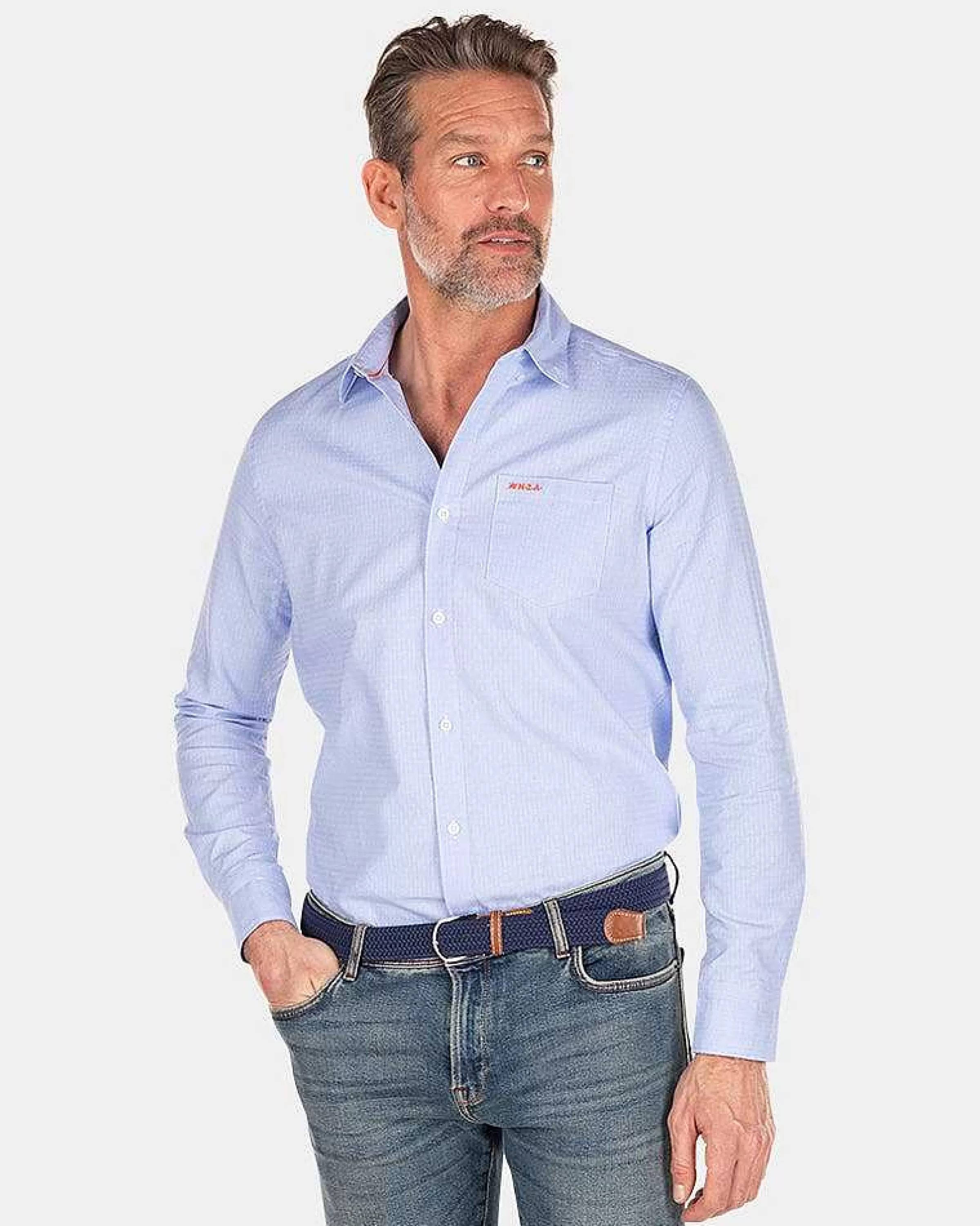 NZA New Zealand Auckland Overhemden | Katoenen Blauw Overhemd-Rhythm Blue