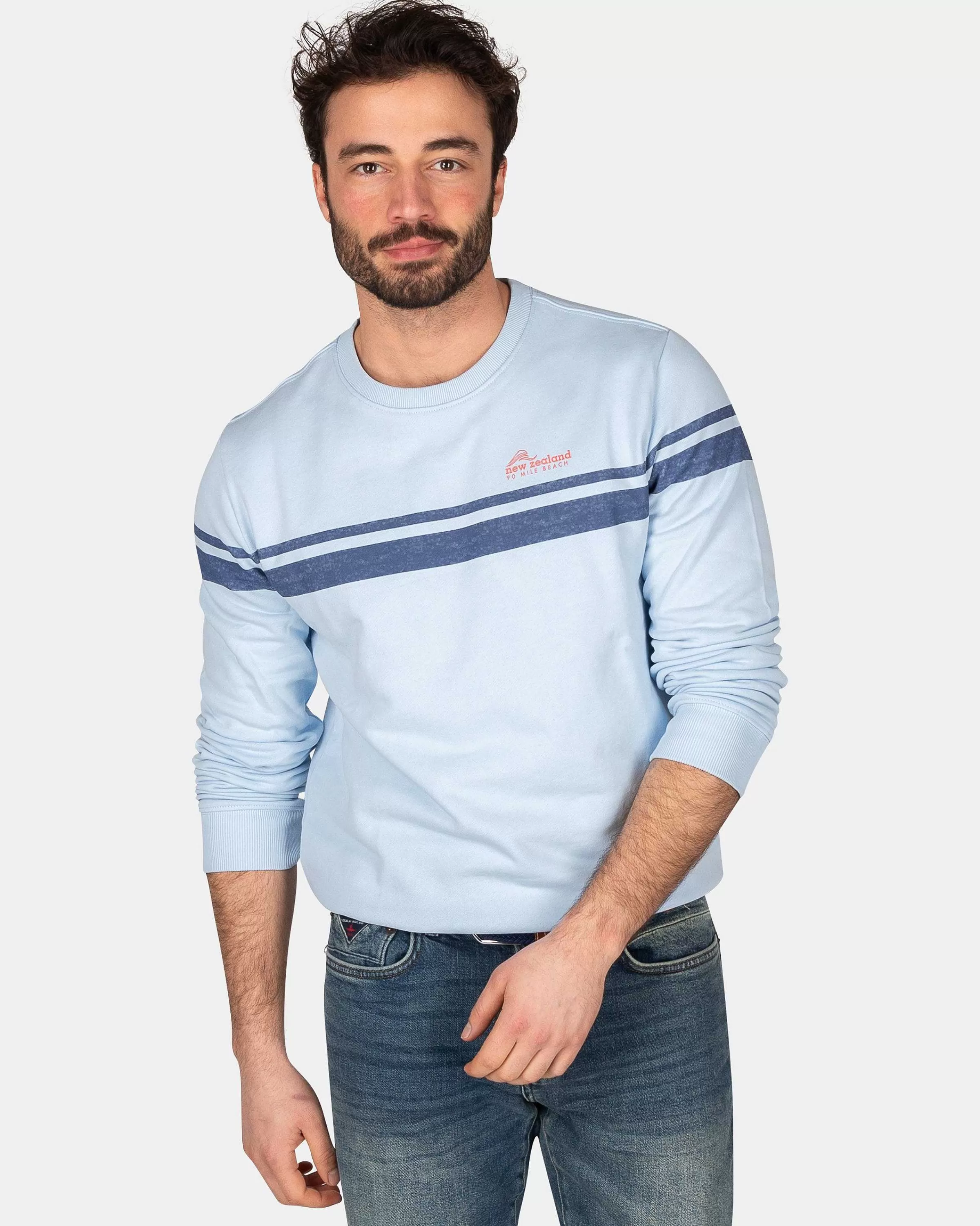 NZA New Zealand Auckland Sweats | Katoenen Longsleeve Met Ronde Hals-Rhythm Blue