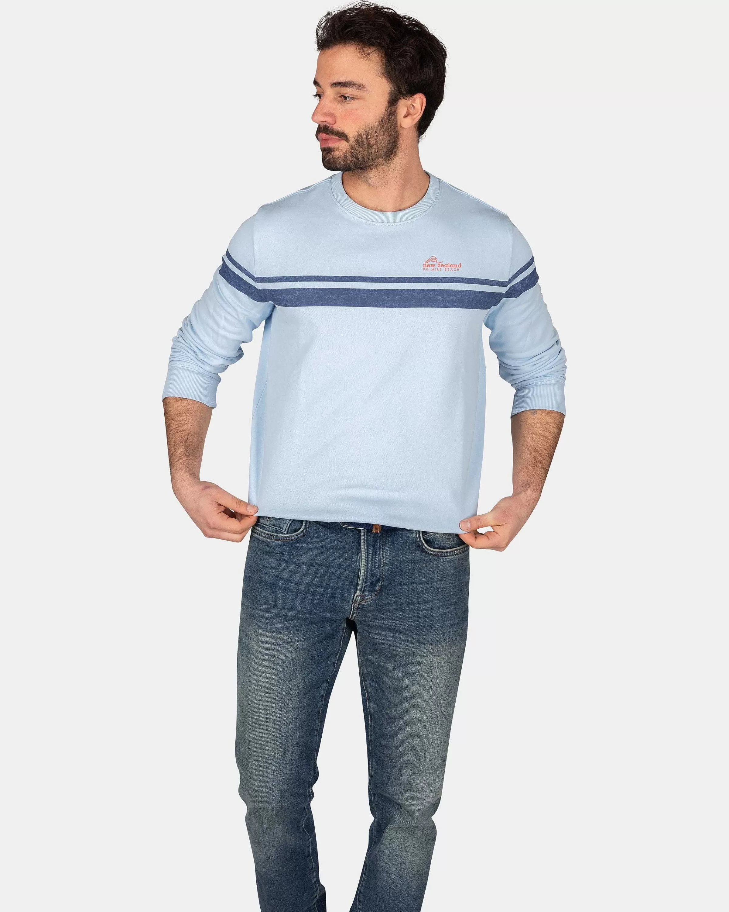 NZA New Zealand Auckland Sweats | Katoenen Longsleeve Met Ronde Hals-Rhythm Blue