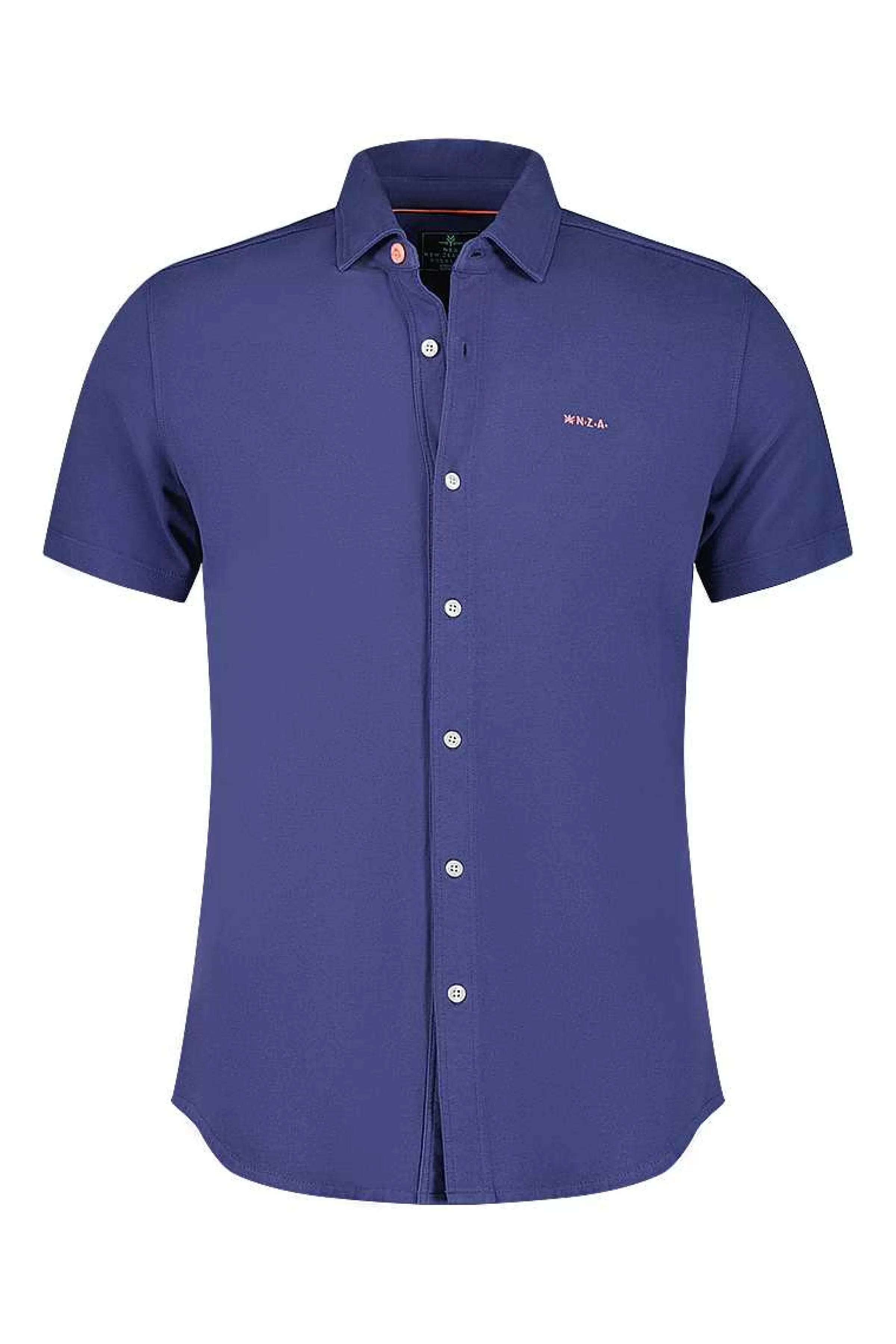 NZA New Zealand Auckland Overhemden | Katoenen Overhemd Met Korte Mouw-Dusk Navy
