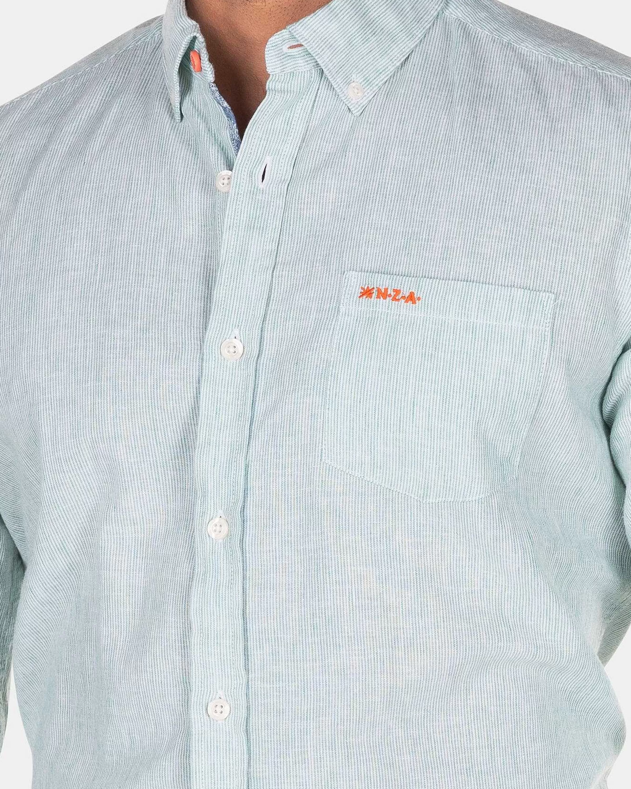 NZA New Zealand Auckland Overhemden | Katoenen Overhemd Met Lange Mouw-Amazon Green