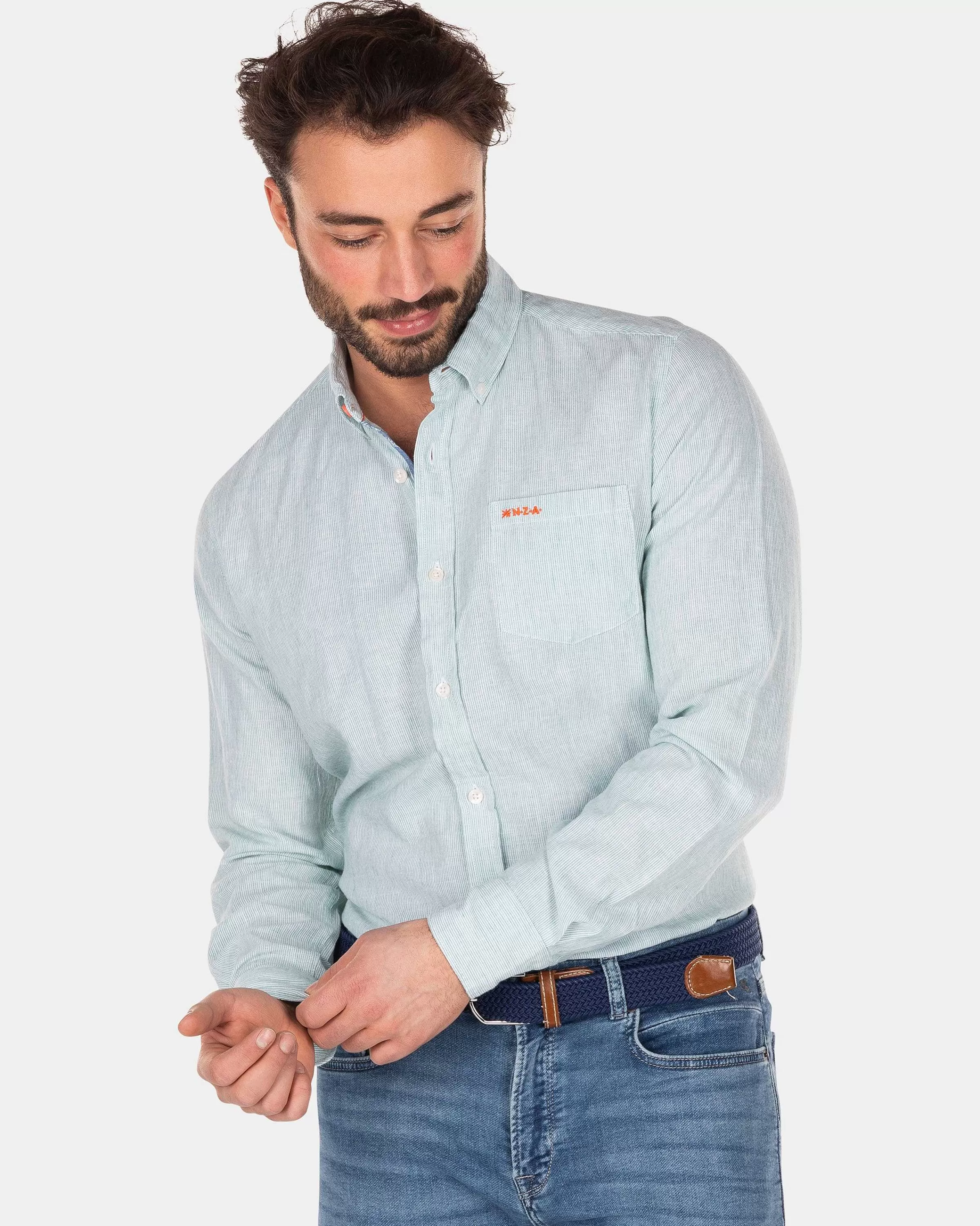 katoenen_overhemd_met_lange_mouwamazon_green_6-2.webp NZA New Zealand Auckland Overhemden | Katoenen Overhemd Met Lange Mouw-Amazon Green