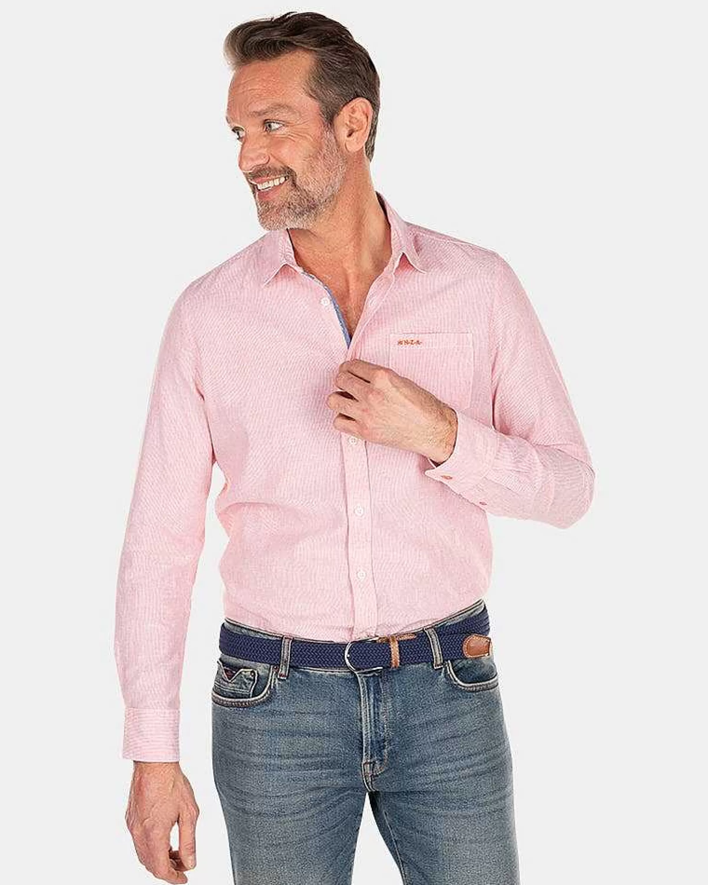 NZA New Zealand Auckland Overhemden | Katoenen Overhemd Met Lange Mouw-Golden Orange