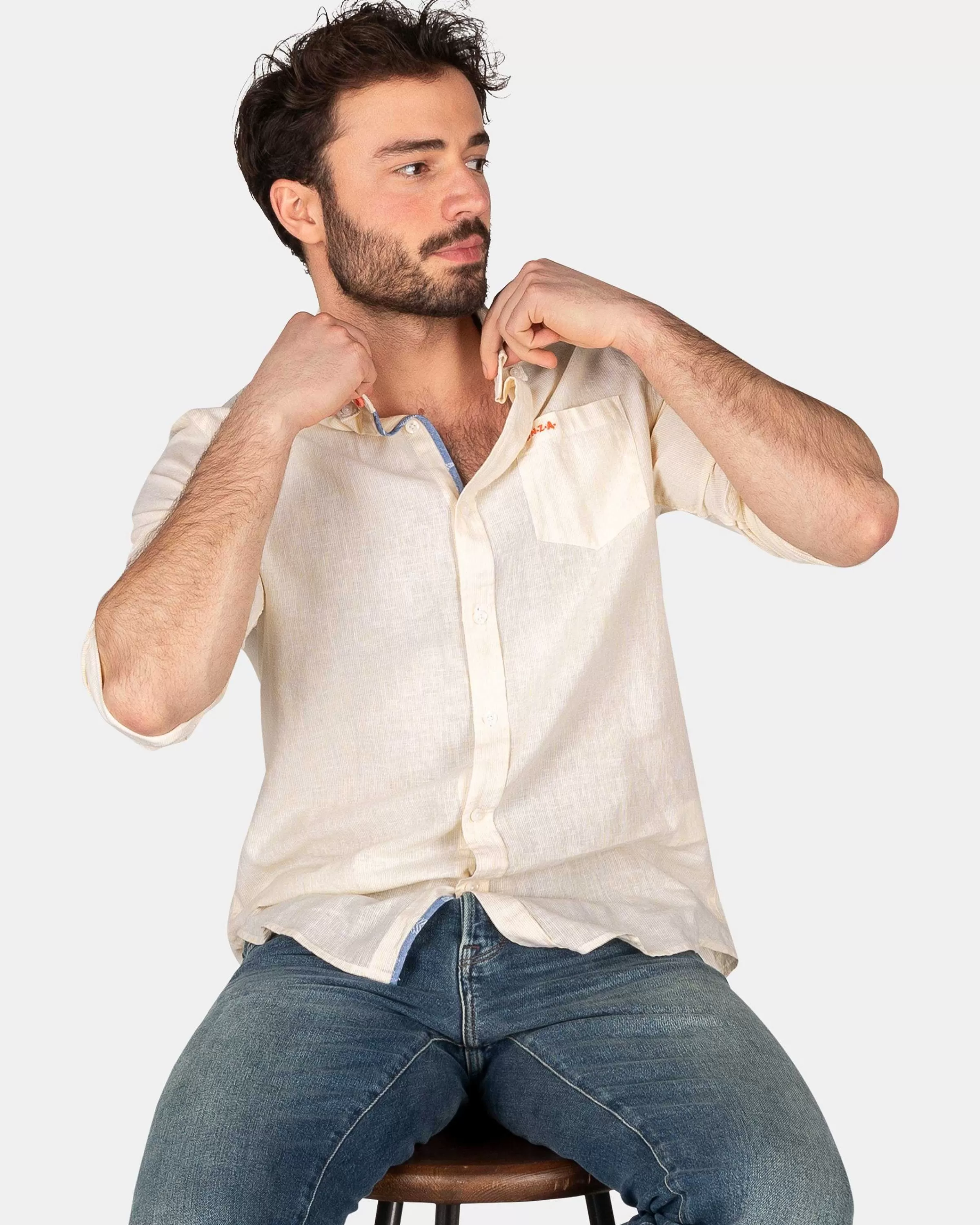 katoenen_overhemd_met_lange_mouwiguana_yellow_1-2.webp NZA New Zealand Auckland Overhemden | Katoenen Overhemd Met Lange Mouw-Iguana Yellow