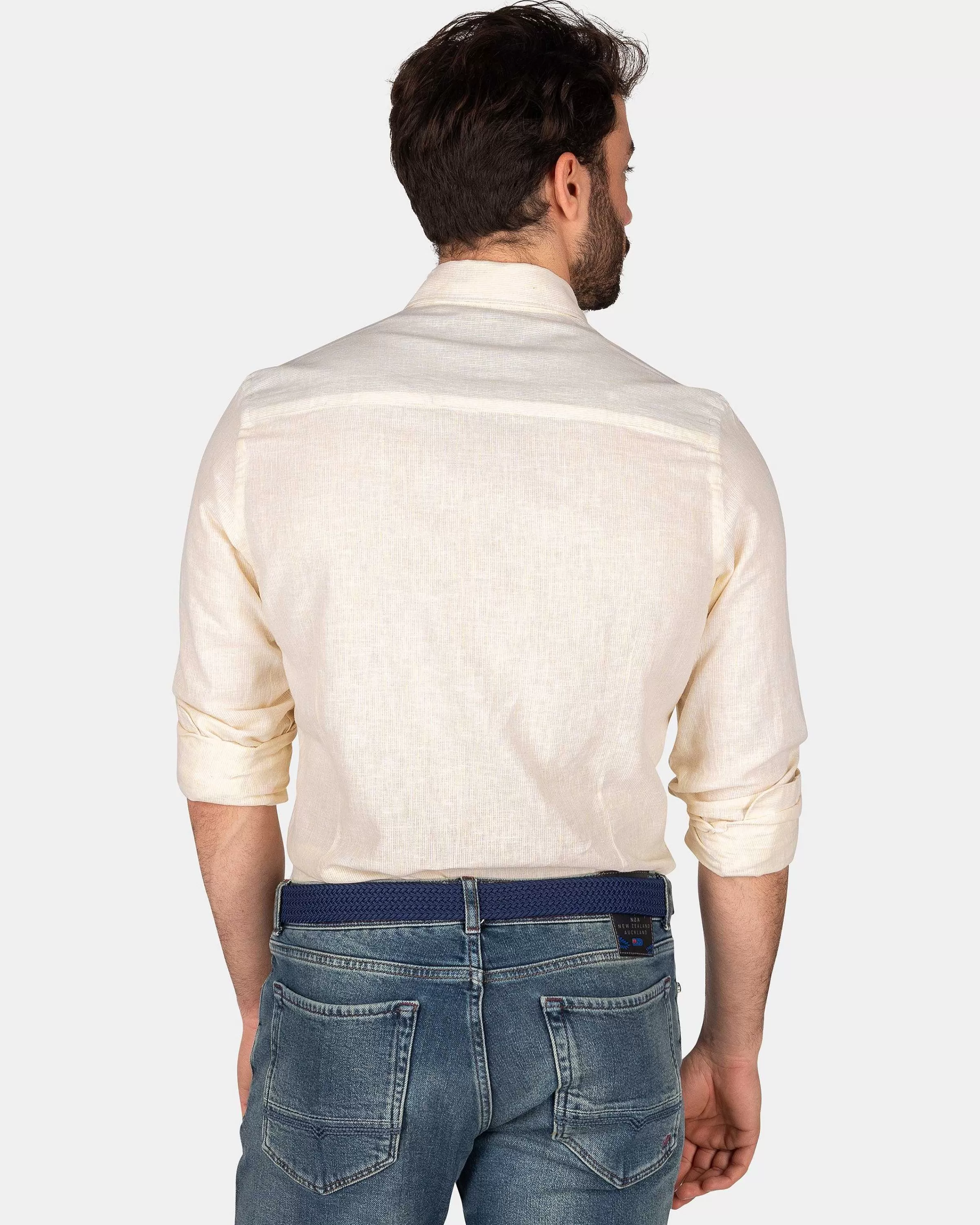 NZA New Zealand Auckland Overhemden | Katoenen Overhemd Met Lange Mouw-Iguana Yellow