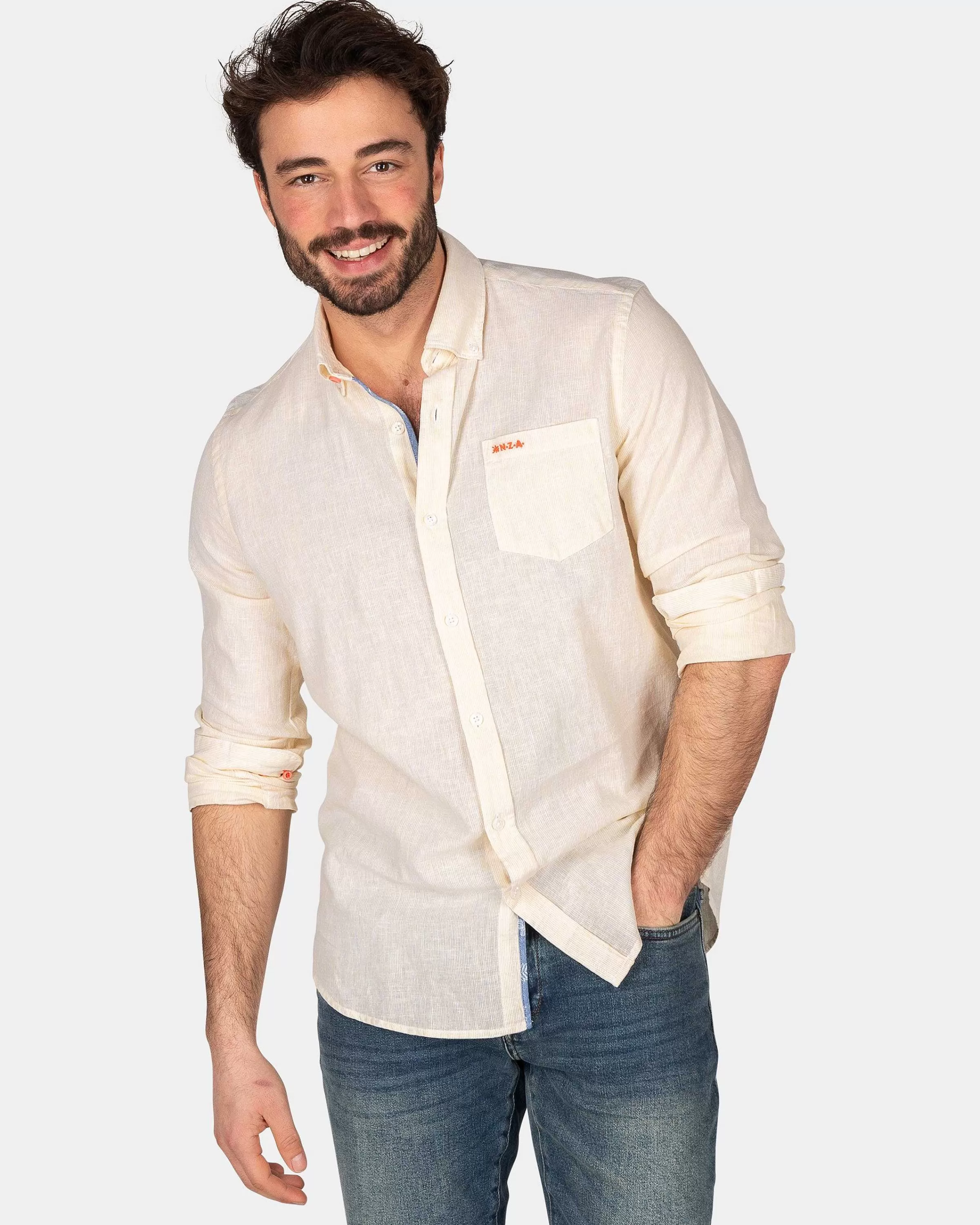 katoenen_overhemd_met_lange_mouwiguana_yellow_3-2.webp NZA New Zealand Auckland Overhemden | Katoenen Overhemd Met Lange Mouw-Iguana Yellow