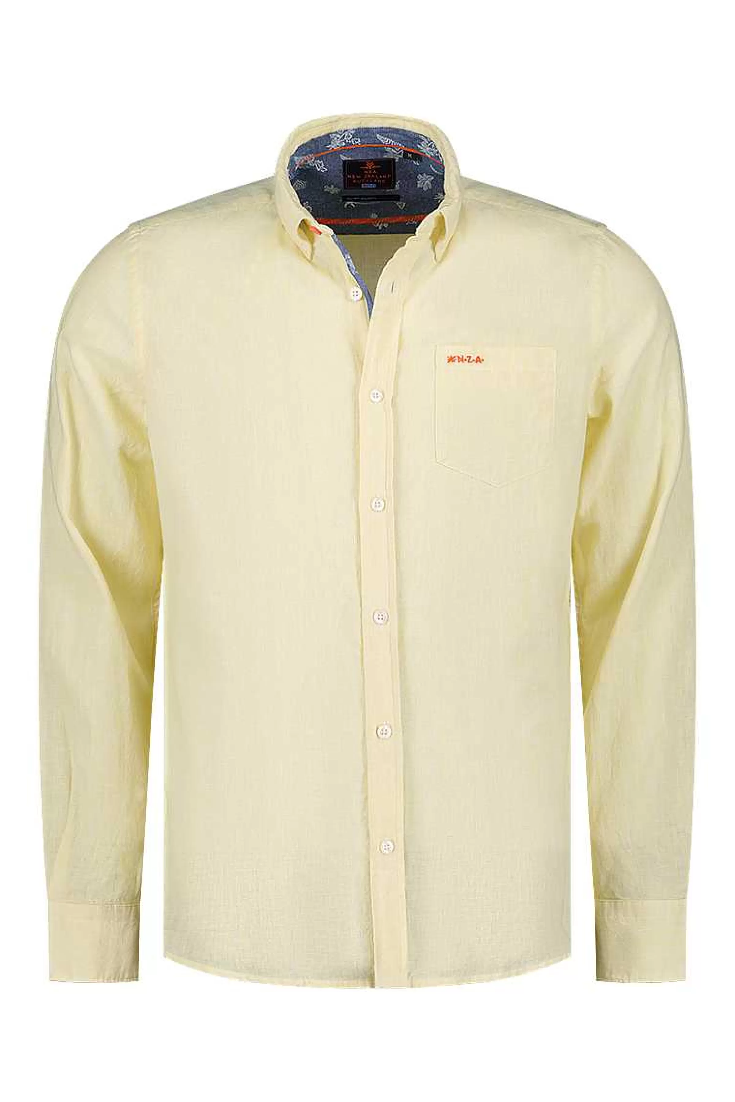 NZA New Zealand Auckland Overhemden | Katoenen Overhemd Met Lange Mouw-Iguana Yellow