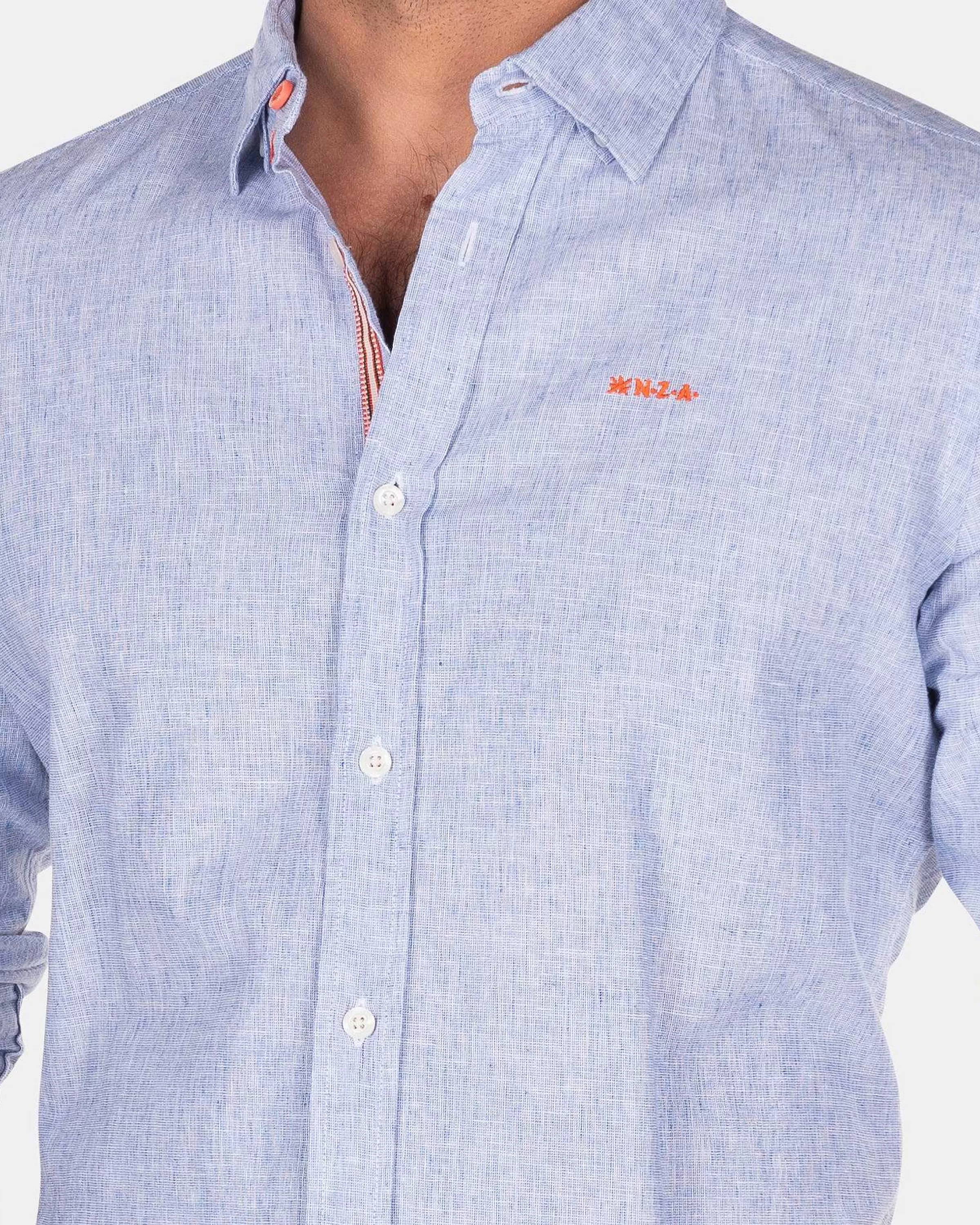 NZA New Zealand Auckland Overhemden | Katoenen Overhemd Met Lange Mouw-Rhythm Blue