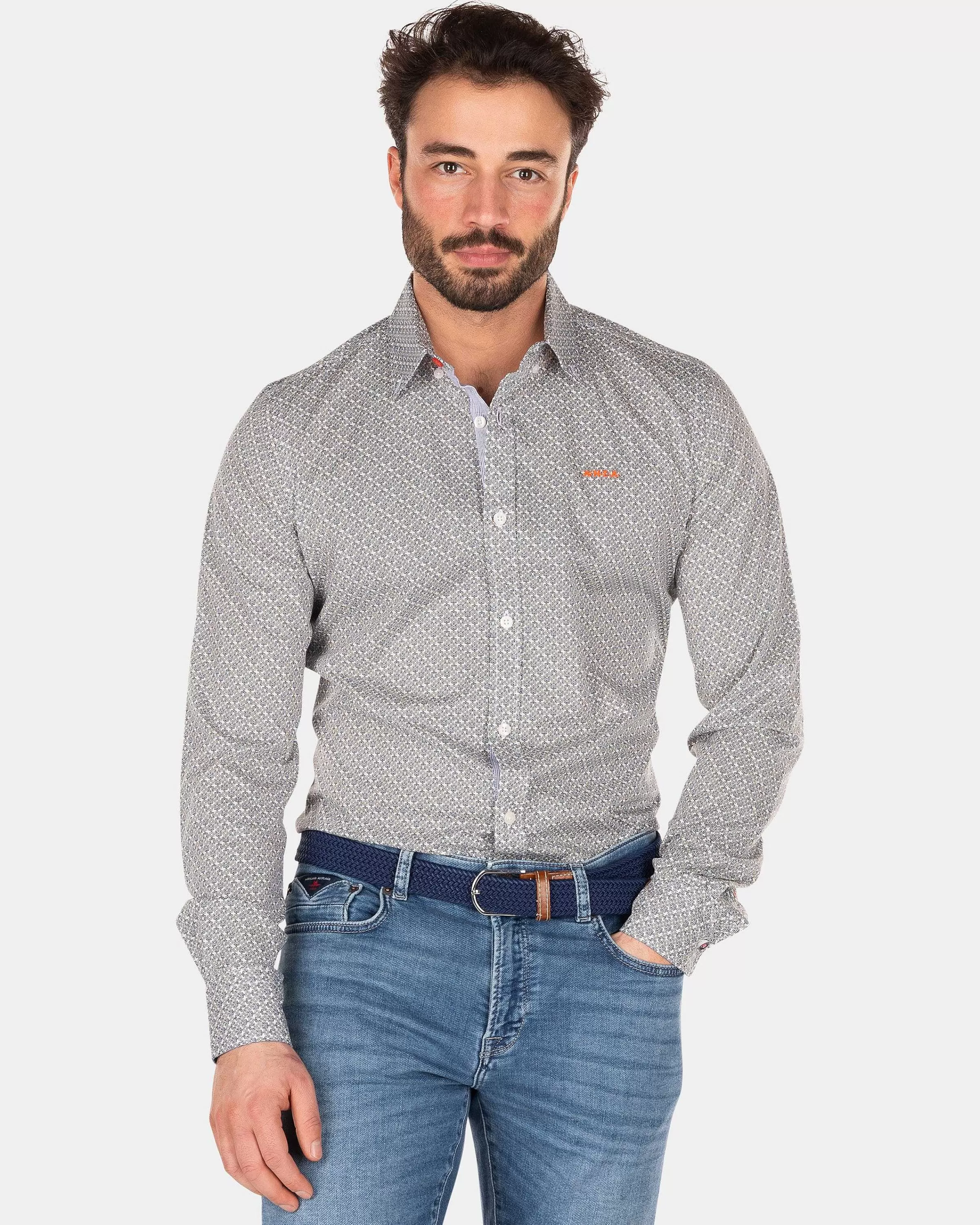 NZA New Zealand Auckland Overhemden | Katoenen Overhemd Met Print-Iguana Yellow