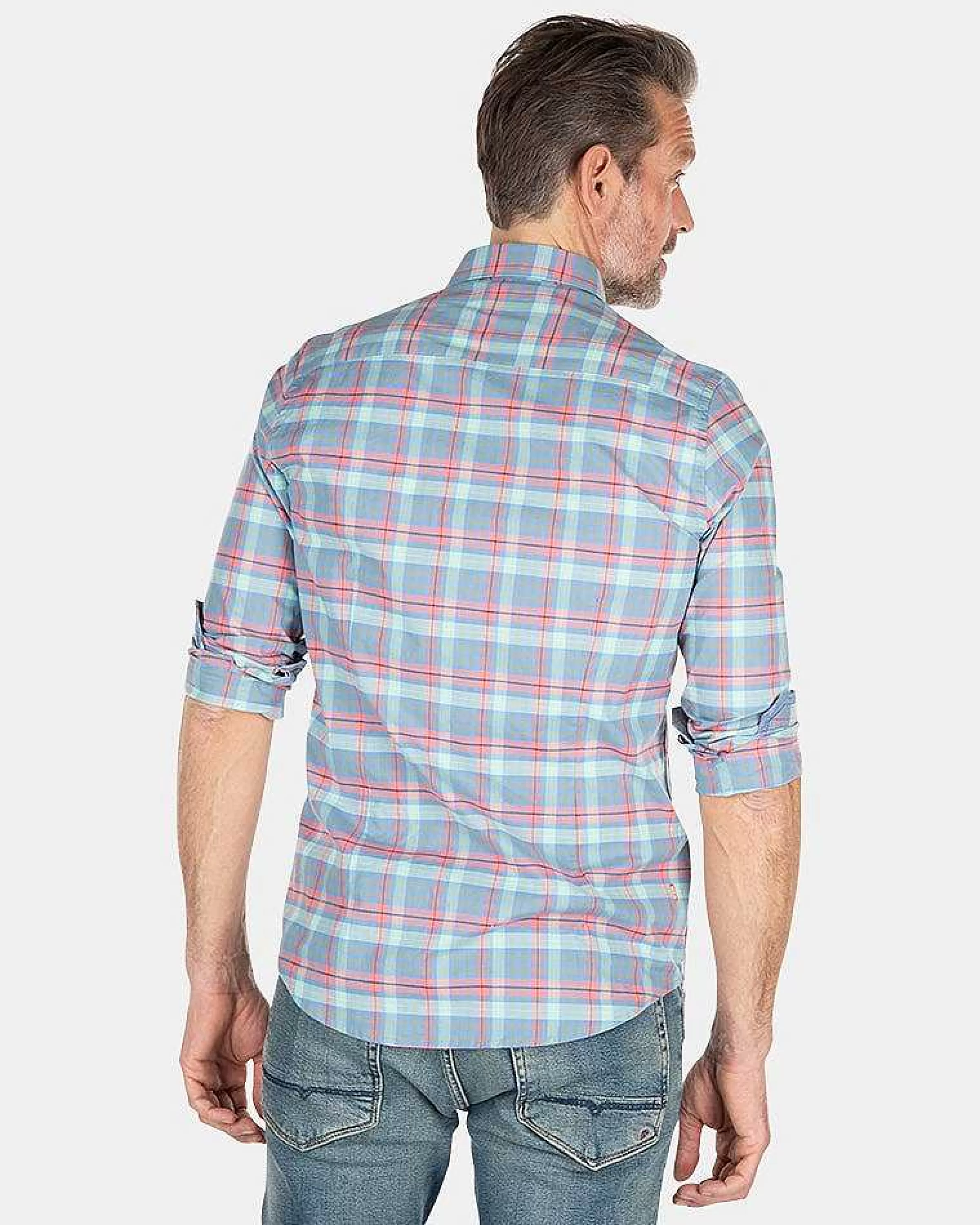 NZA New Zealand Auckland Overhemden | Katoenen Overhemd Met Ruit-Blue Multicolour