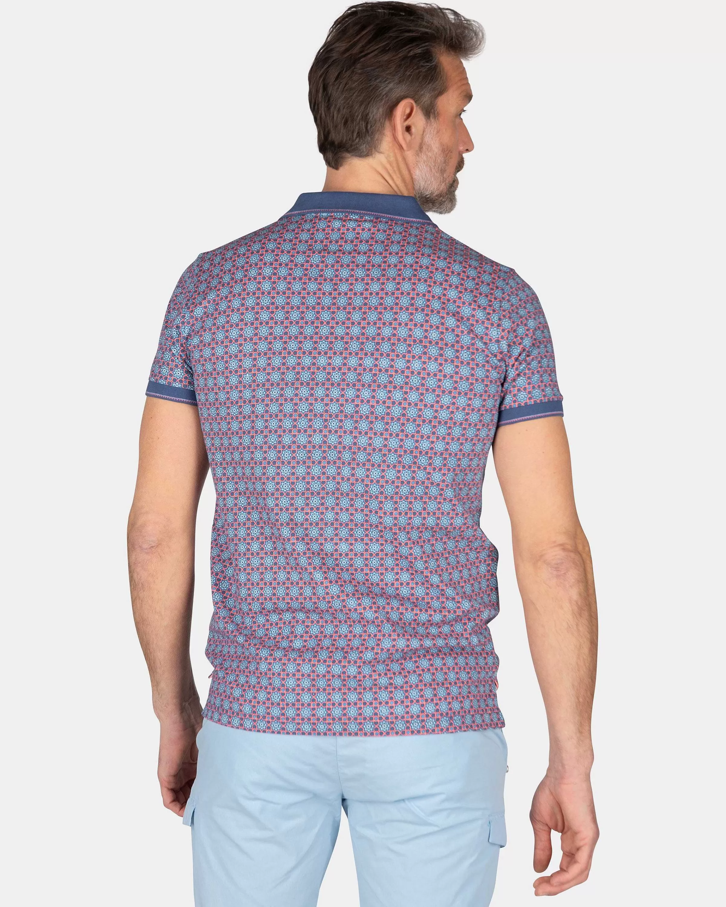 NZA New Zealand Auckland Polo-Shirts | Katoenen Polo Met Print-Dusk Navy