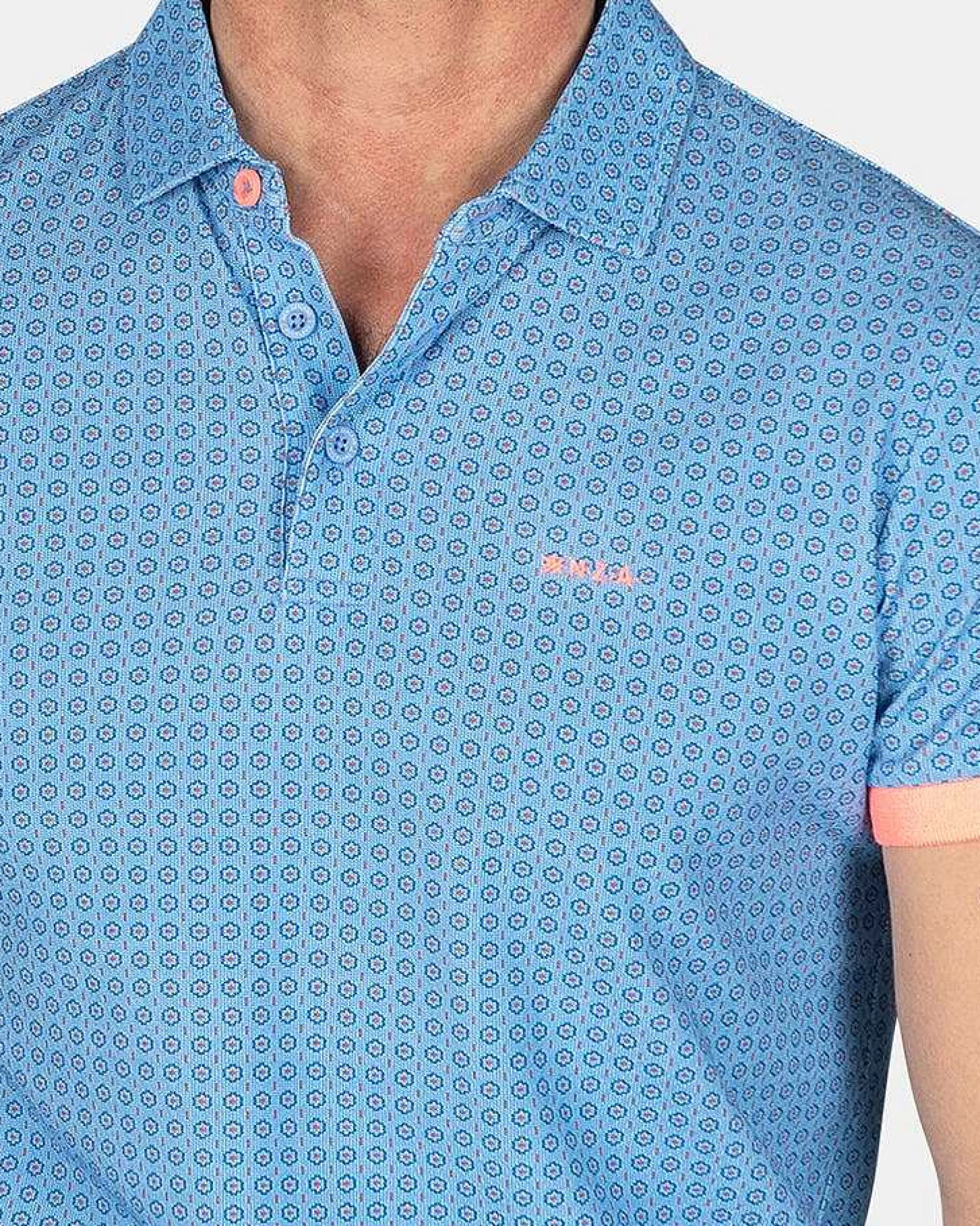 NZA New Zealand Auckland Polo-Shirts | Katoenen Polo Met Stippen-Bed Blue