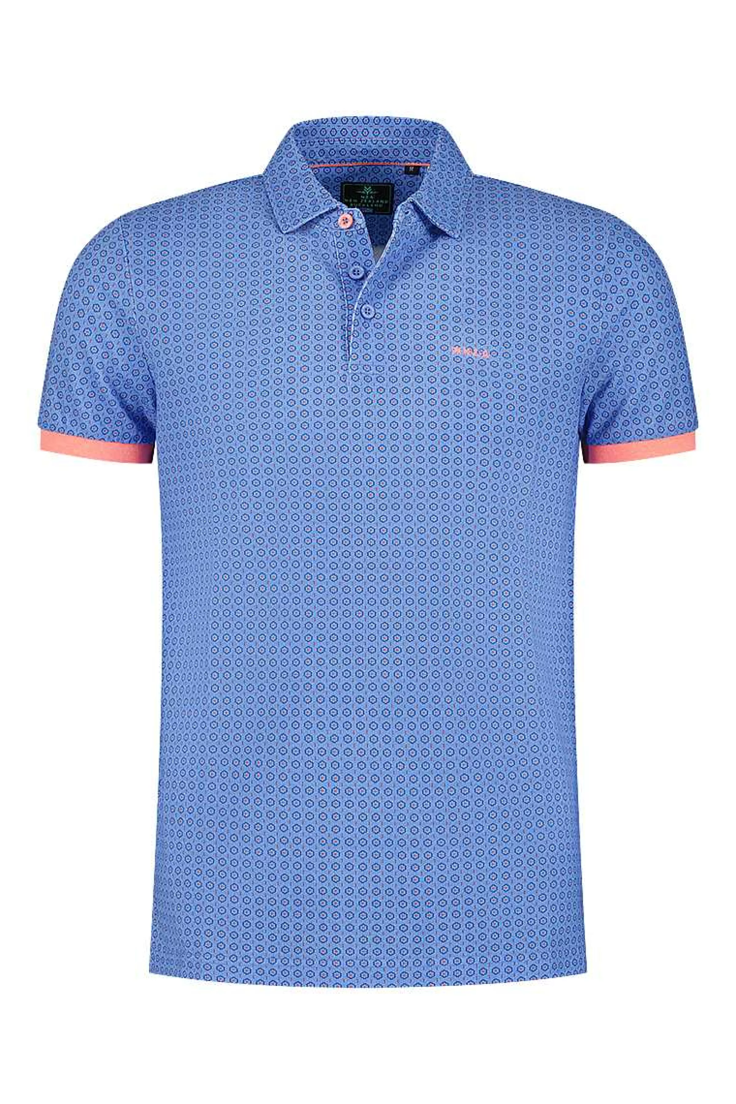 NZA New Zealand Auckland Polo-Shirts | Katoenen Polo Met Stippen-Bed Blue