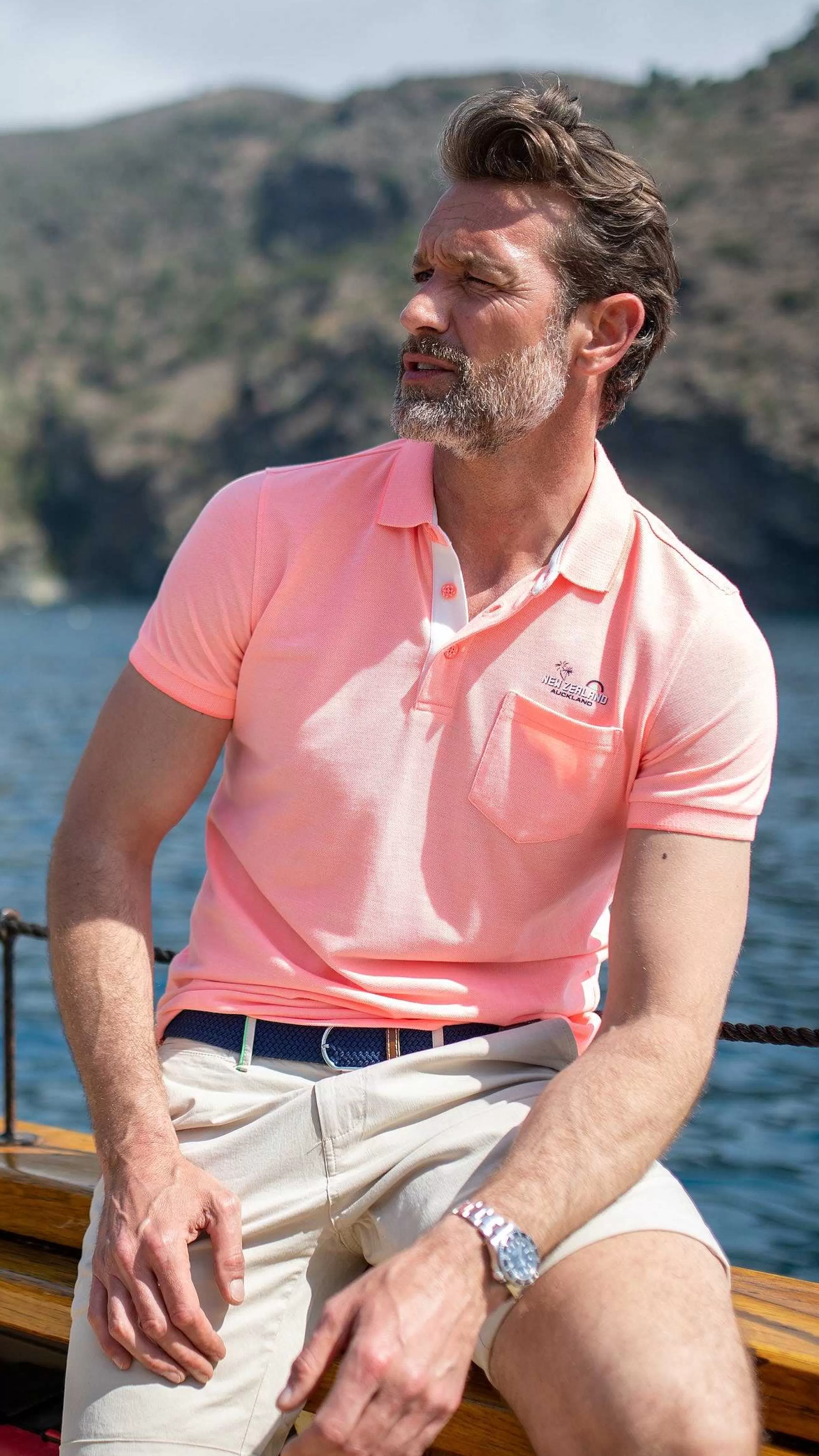 NZA New Zealand Auckland Polo-Shirts | Lichte Katoenen Polo-Fury Pink