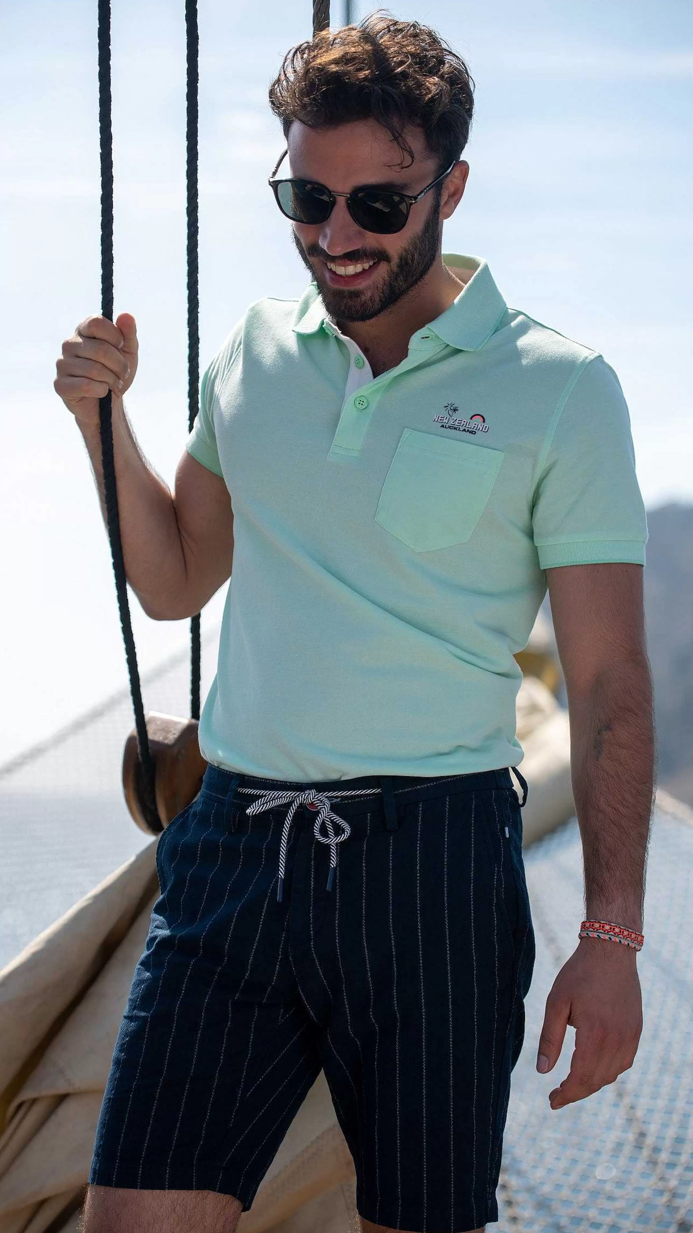 NZA New Zealand Auckland Polo-Shirts | Lichte Katoenen Polo-Teal Green