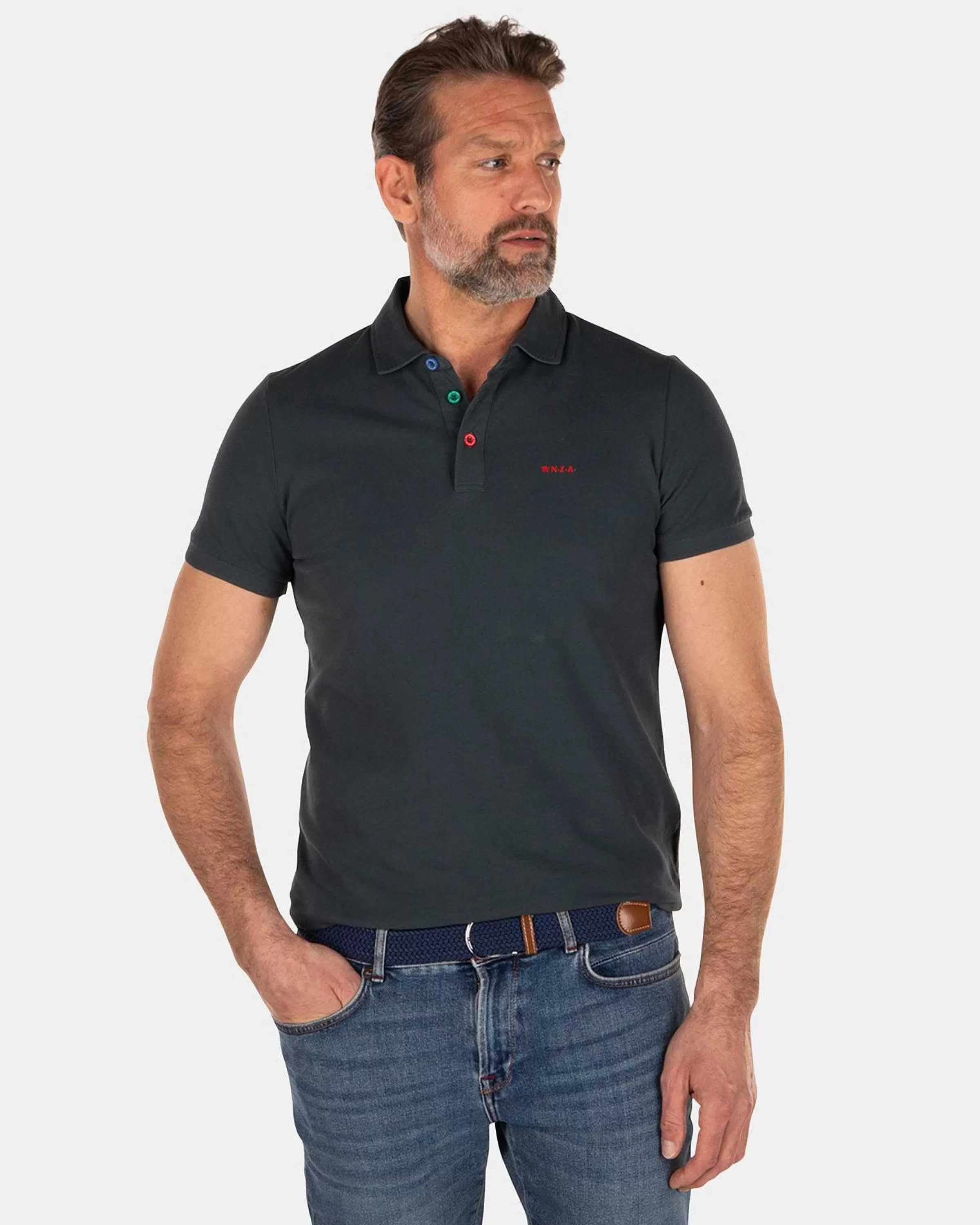 NZA New Zealand Auckland Polo-Shirts | Nza Heritage Cotton Polo Shirt-Green Grey
