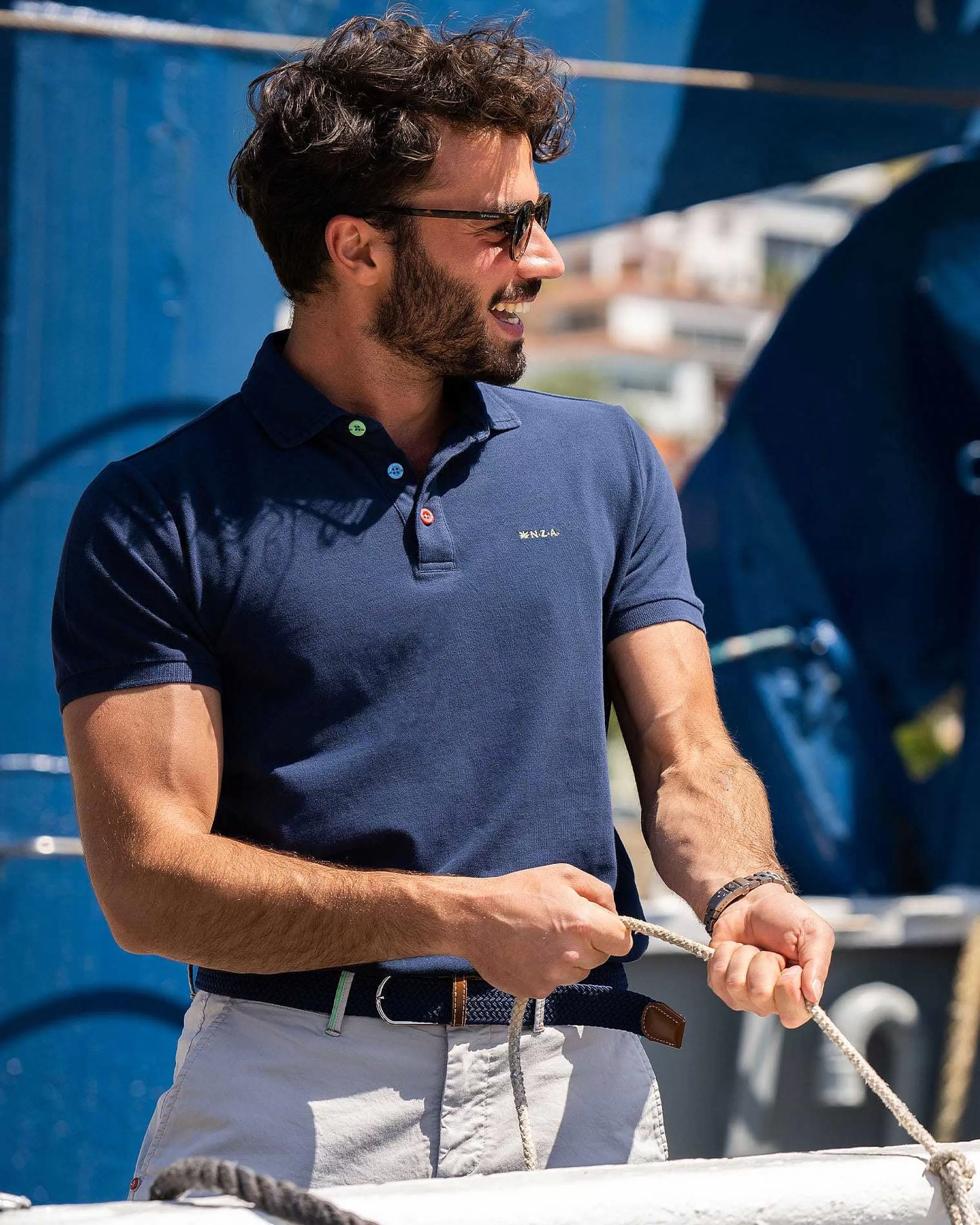 NZA New Zealand Auckland Polo-Shirts | Nza Heritage Cotton Polo Shirt-Key Navy