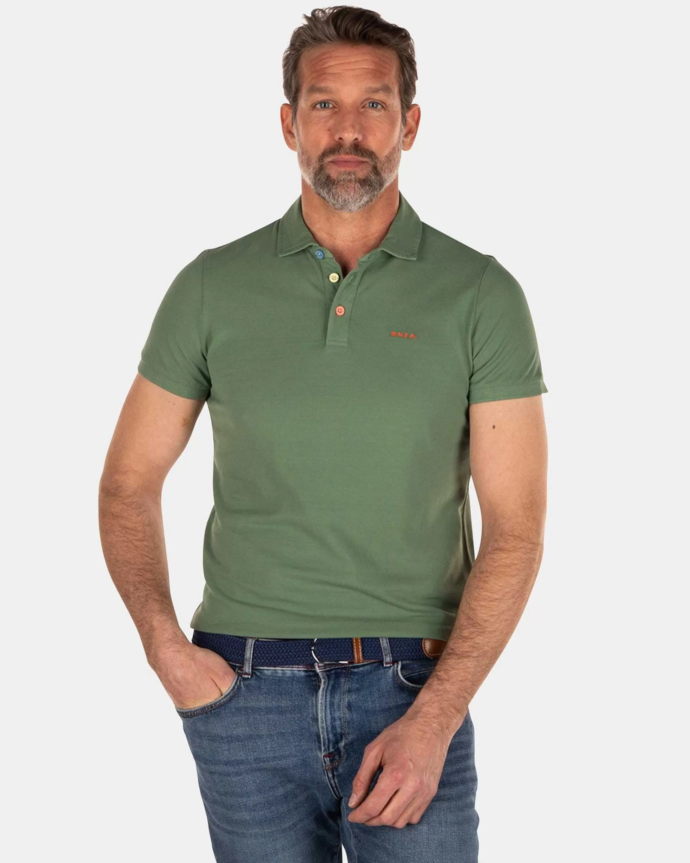 NZA New Zealand Auckland Polo-Shirts | Nza Heritage Polo Shirt-Active Army