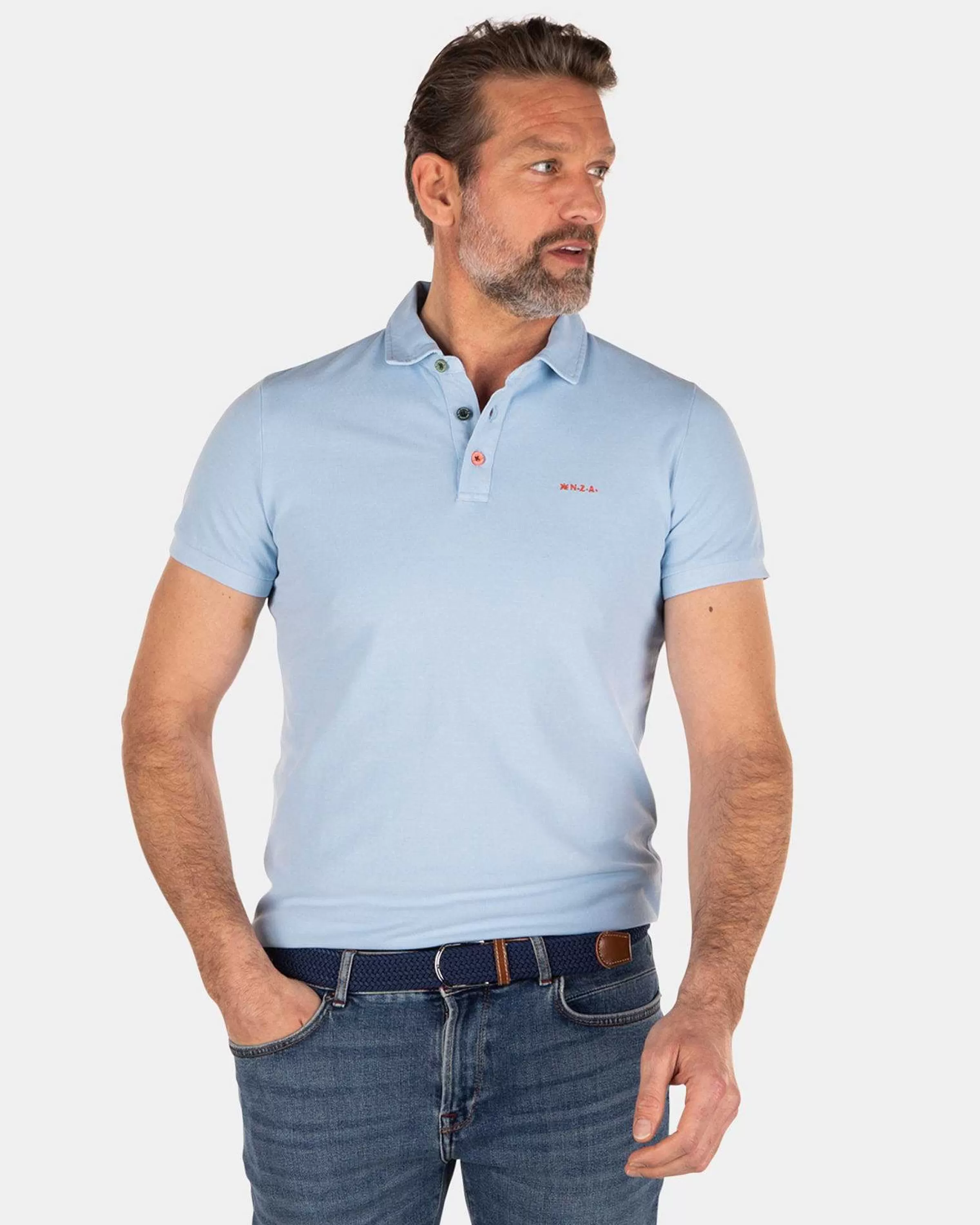 NZA New Zealand Auckland Polo-Shirts | Nza Heritage Polo Shirt-Bright Sky
