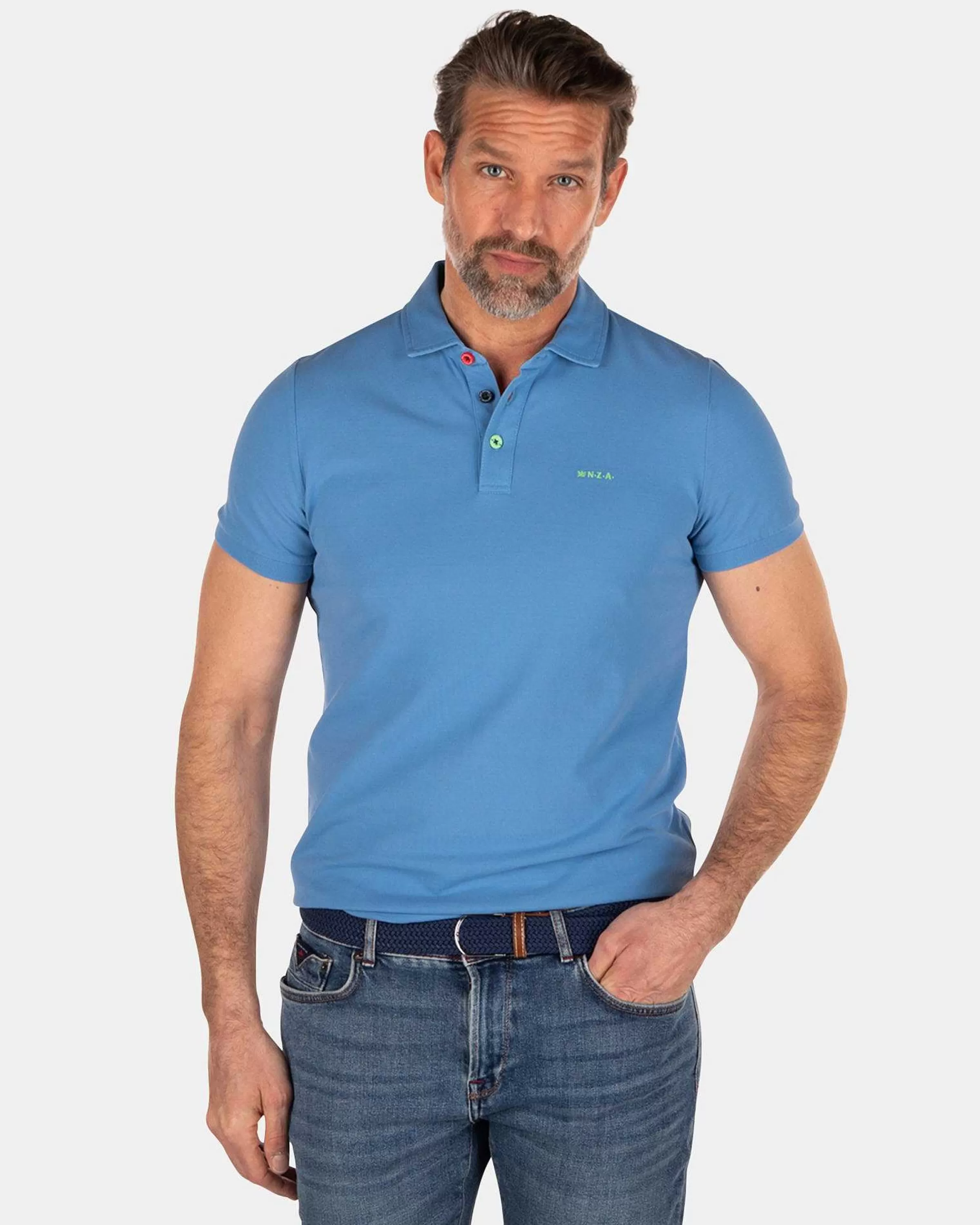 NZA New Zealand Auckland Polo-Shirts | Nza Heritage Polo Shirt-Full Blue