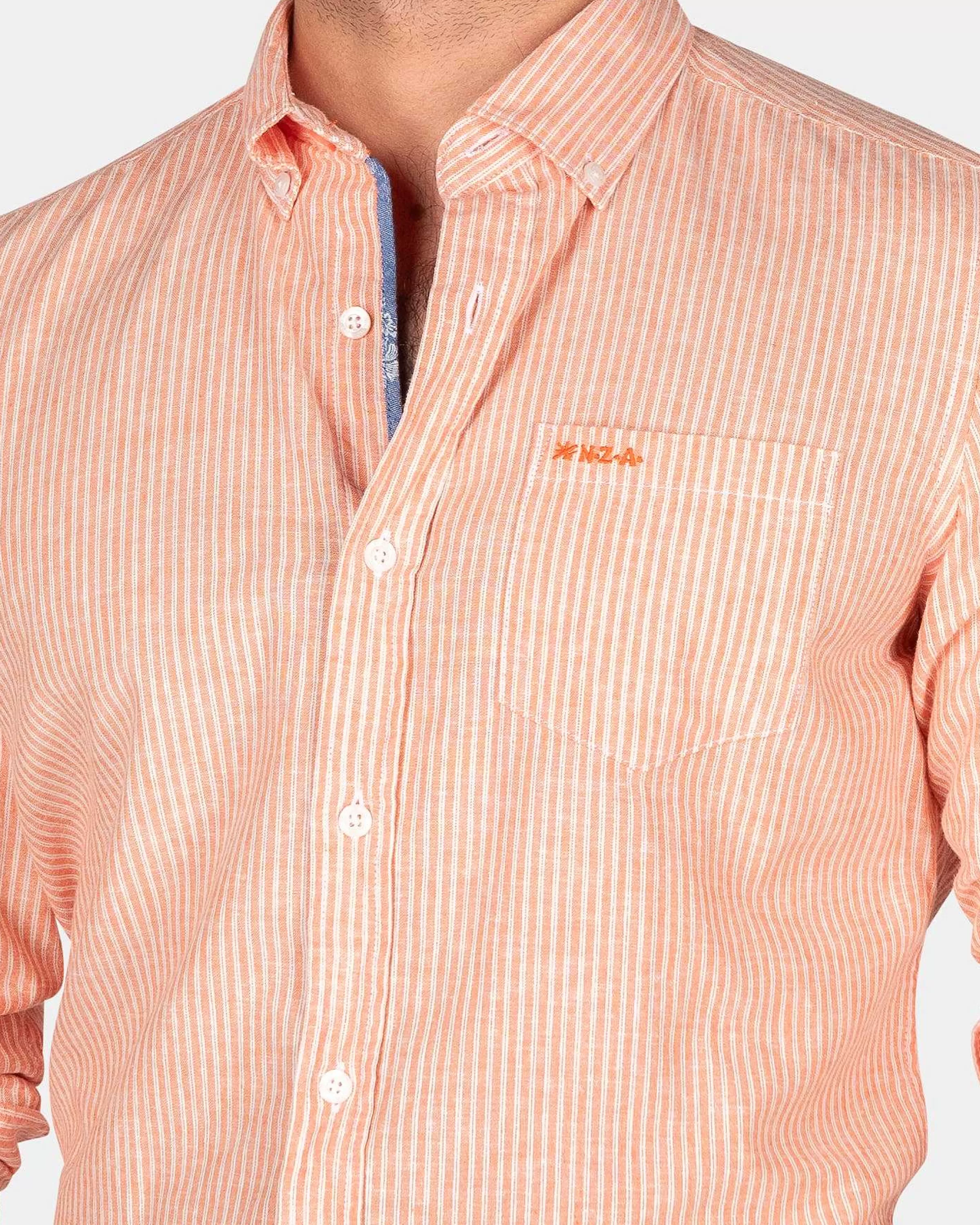 NZA New Zealand Auckland Overhemden | Oranje Linnen Overhemd-Golden Orange