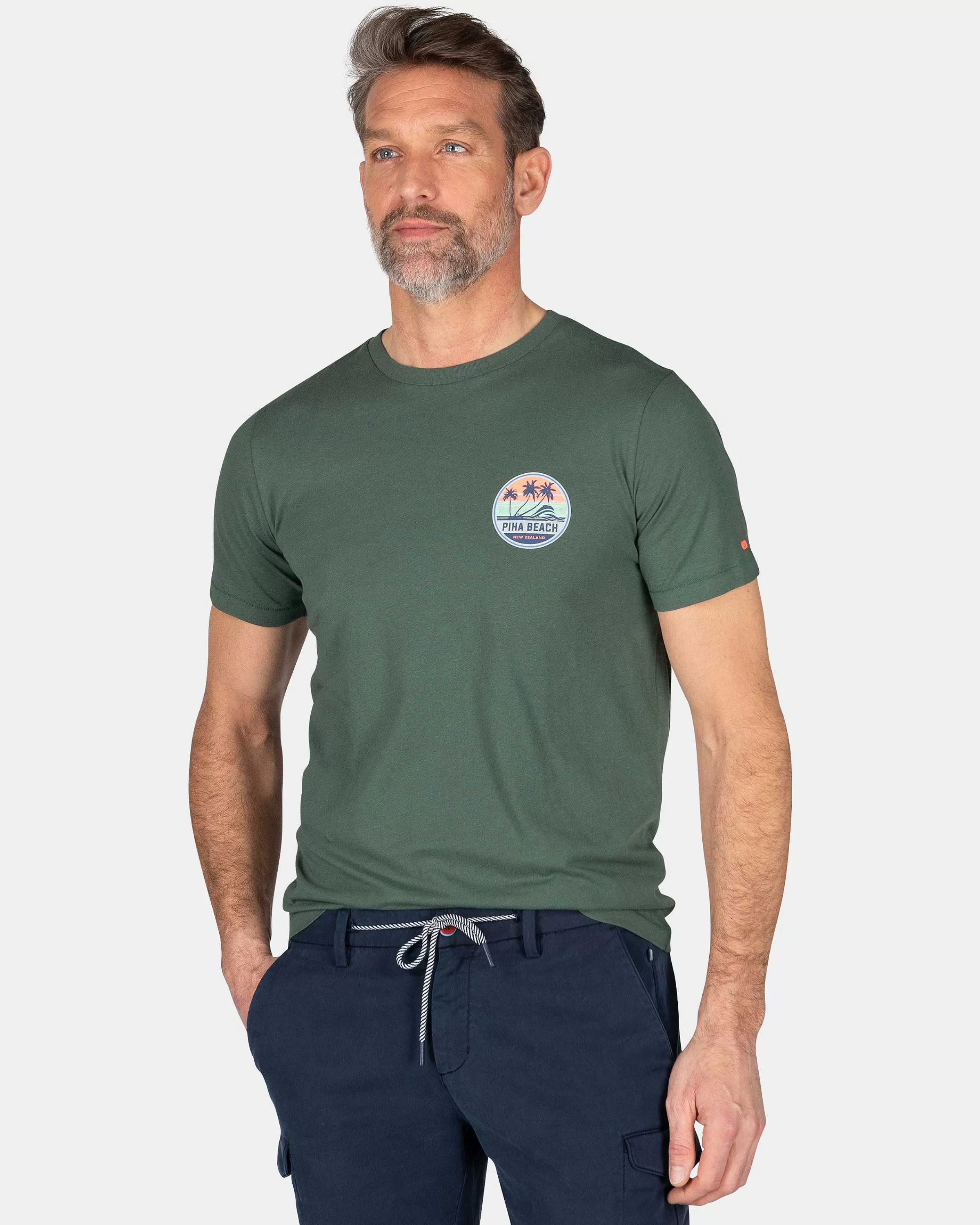 NZA New Zealand Auckland T-Shirts | T-Shirt Met Ronde Hals-Chalk Green