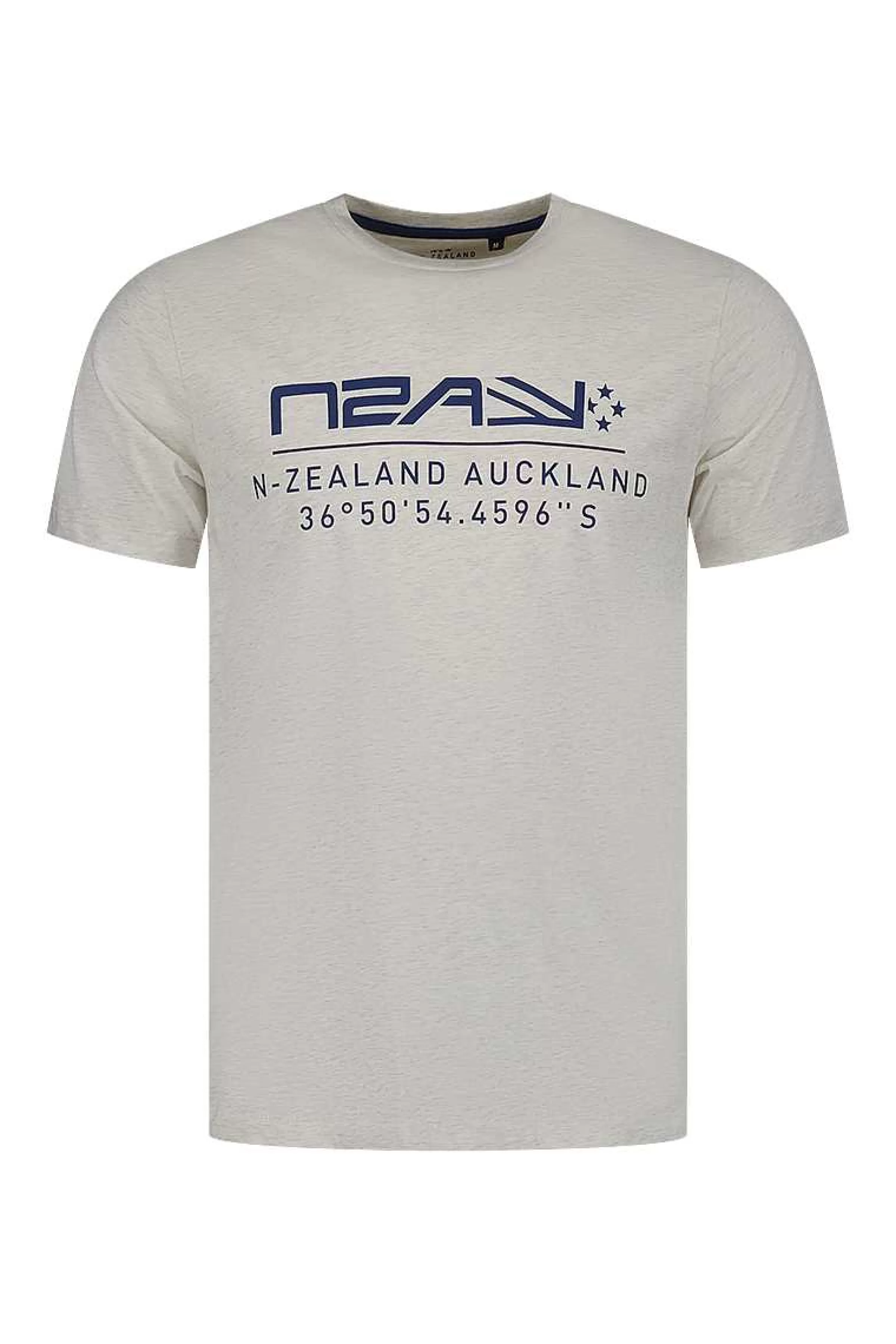 NZA New Zealand Auckland T-Shirts | T-Shirt Met Ronde Hals-Cream Melange