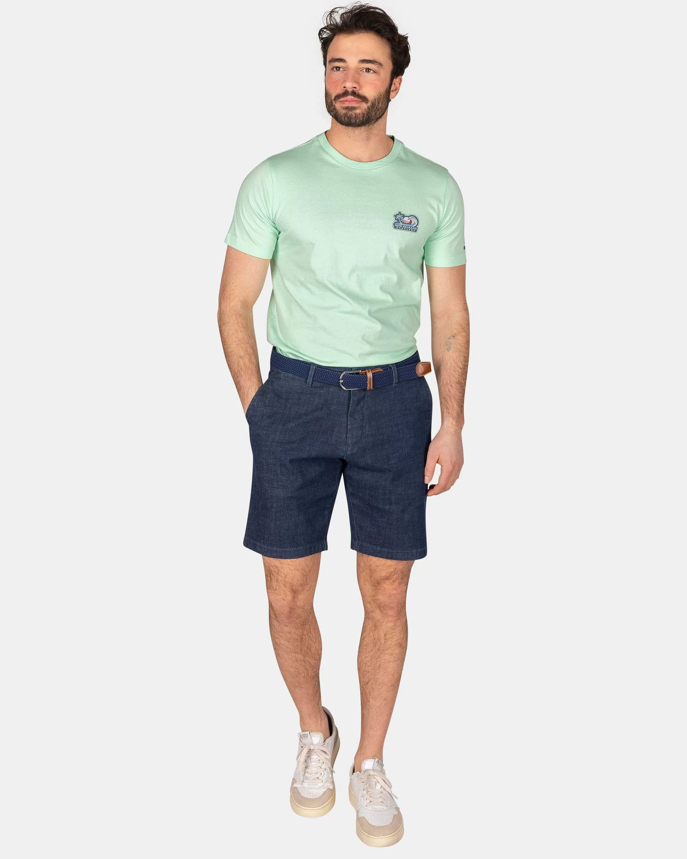 NZA New Zealand Auckland T-Shirts | T-Shirt Met Ronde Hals-Teal Green