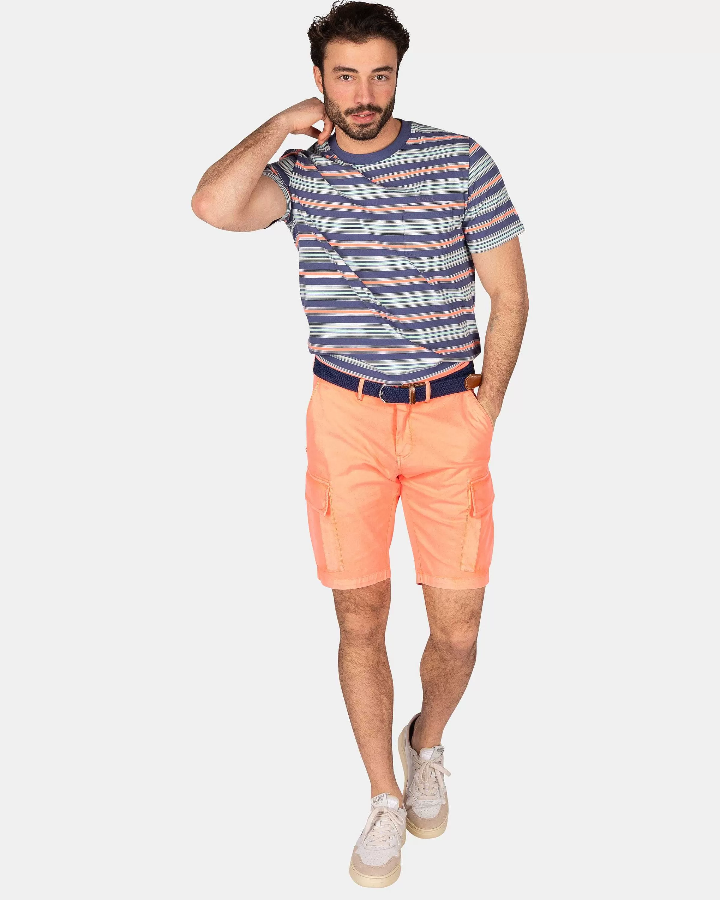 NZA New Zealand Auckland T-Shirts | T-Shirt Van Katoen Met Strepen-Dusk Navy