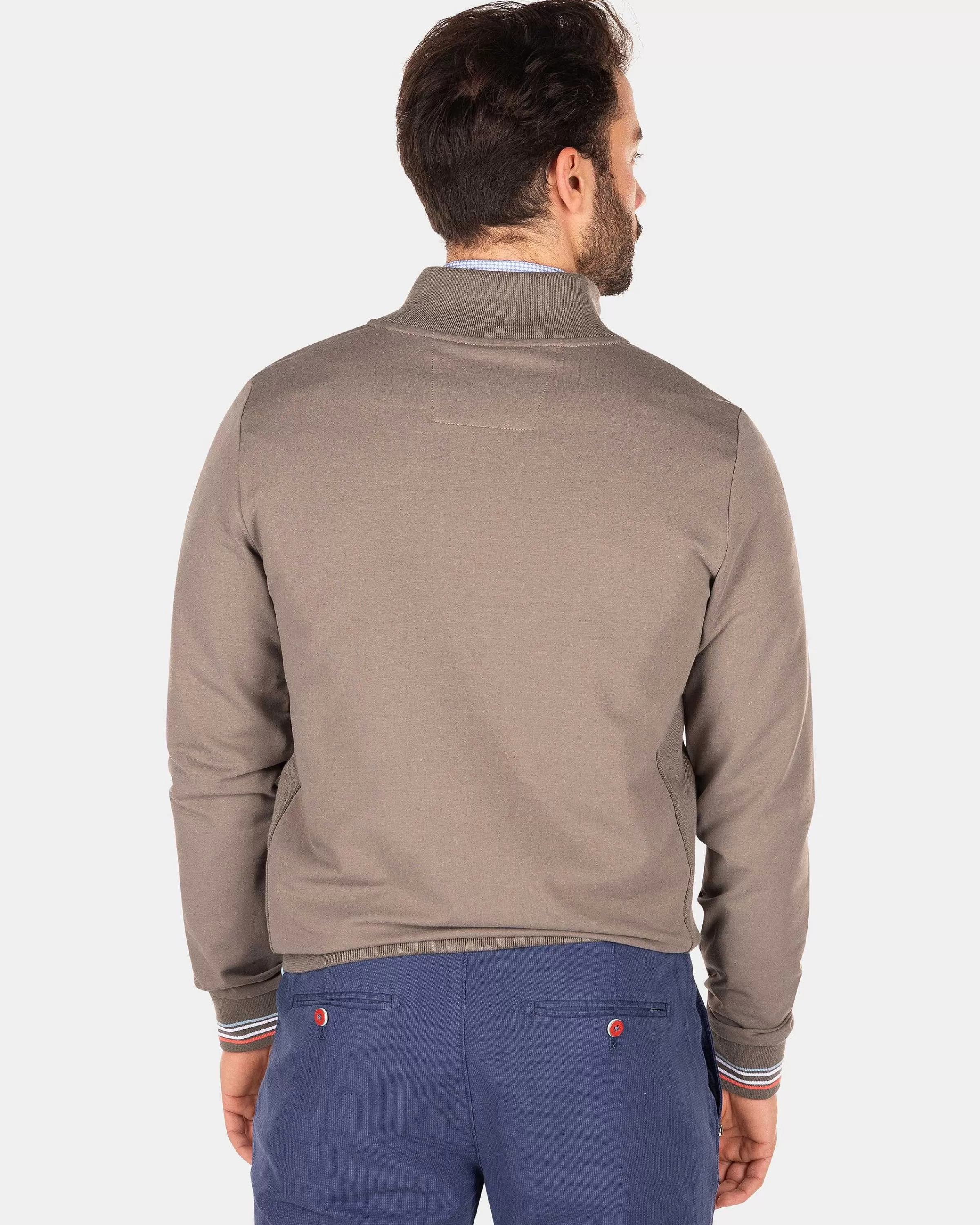 NZA New Zealand Auckland Sweats | Vest Met Gekleurde Bies-Misty Army