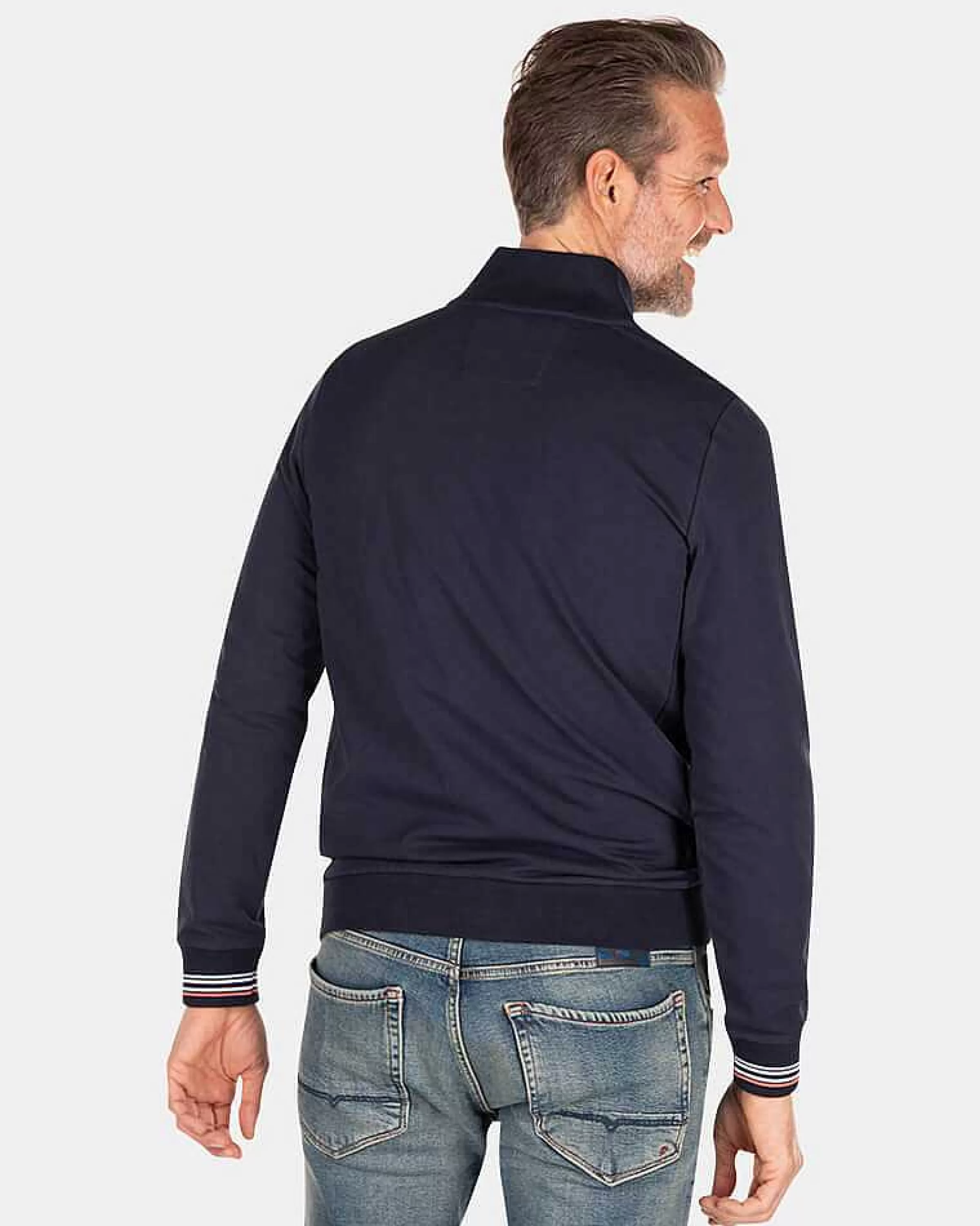 NZA New Zealand Auckland Sweats | Vest Met Gekleurde Bies-Traditional Navy